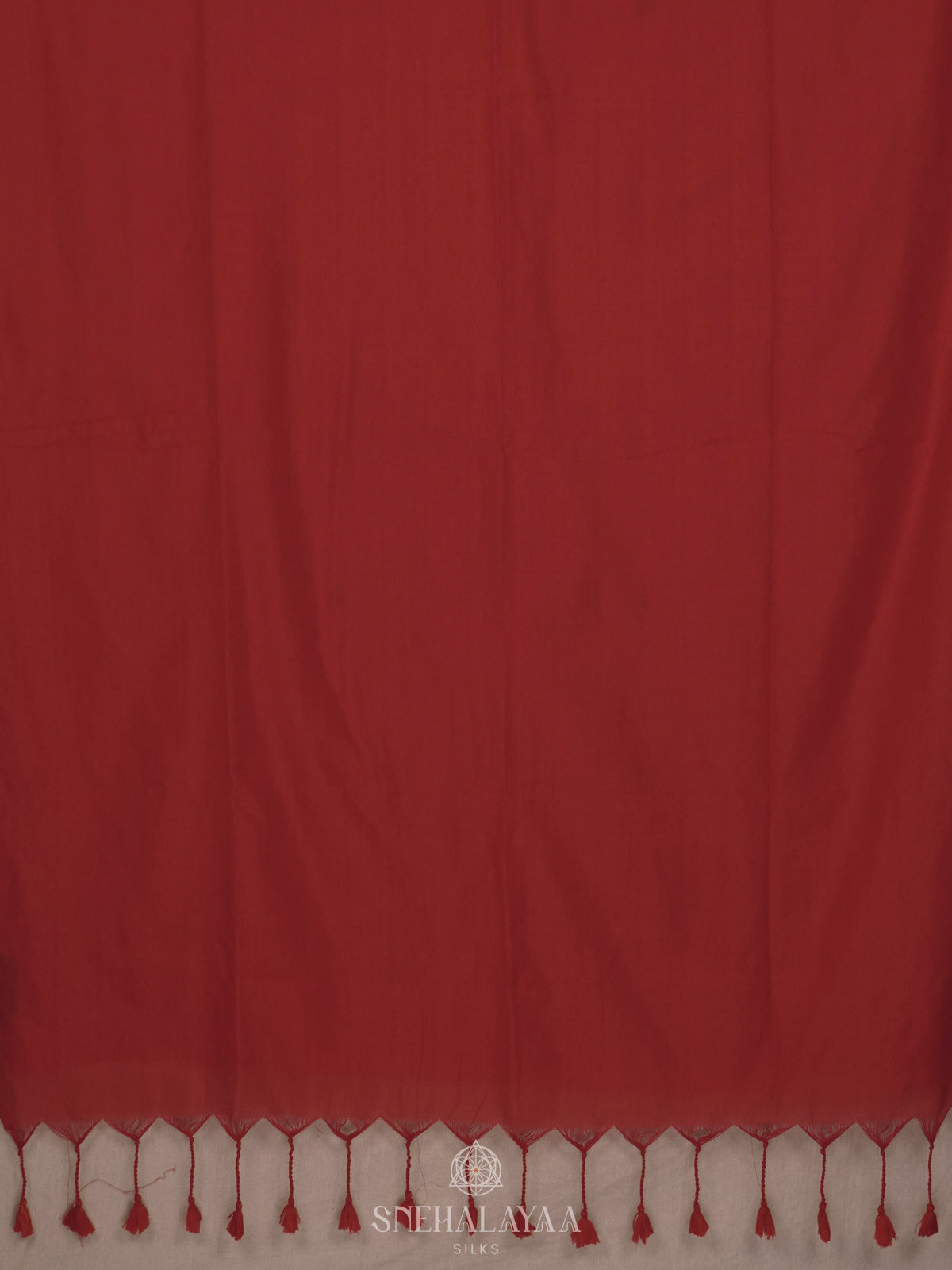 Ruby Red  Khadi Cotton Saree With Cotton Blouse