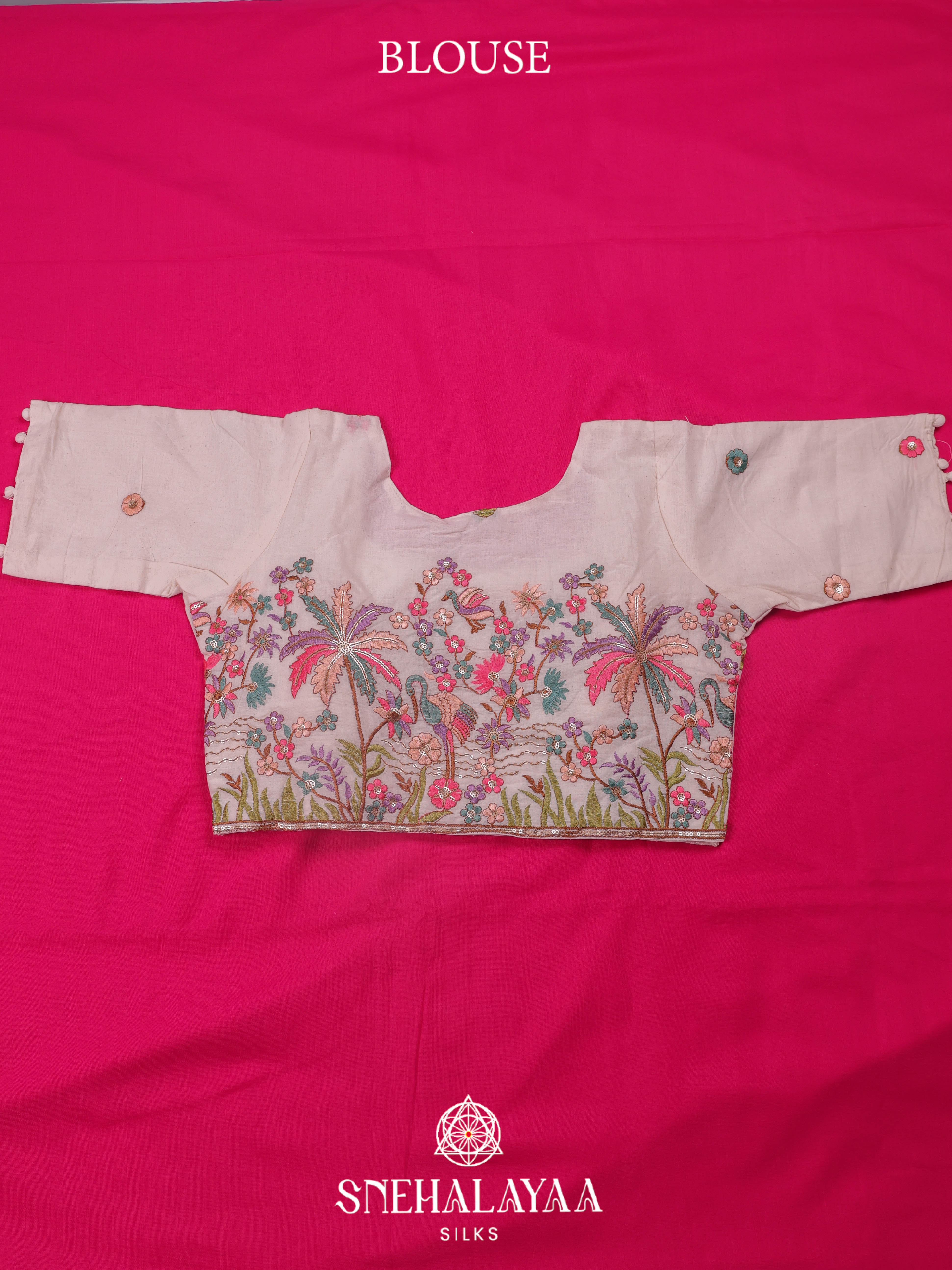 Pink Khadi Cotton Saree