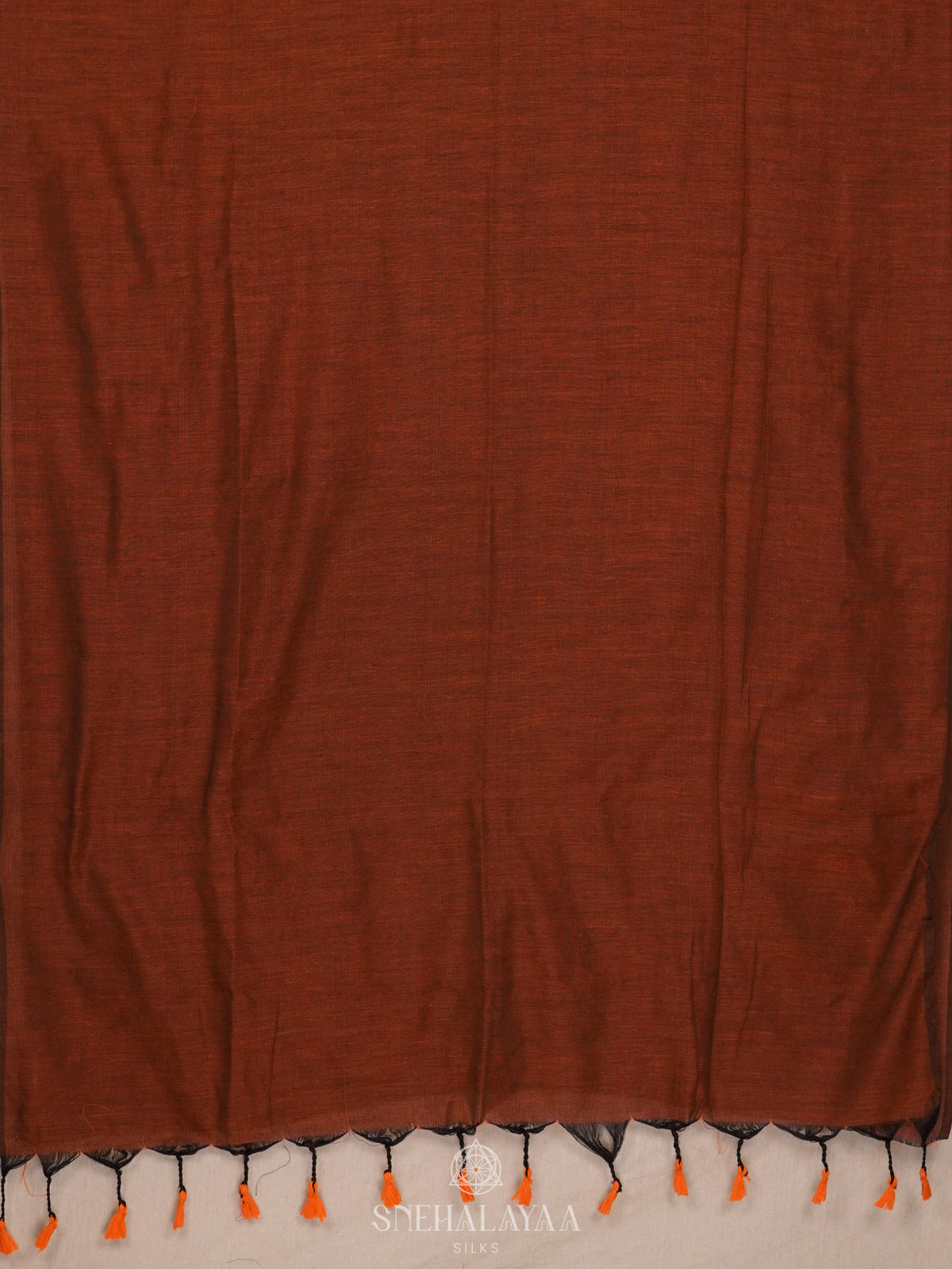 Maroon Khadi Cotton Saree With Cotton Blouse
