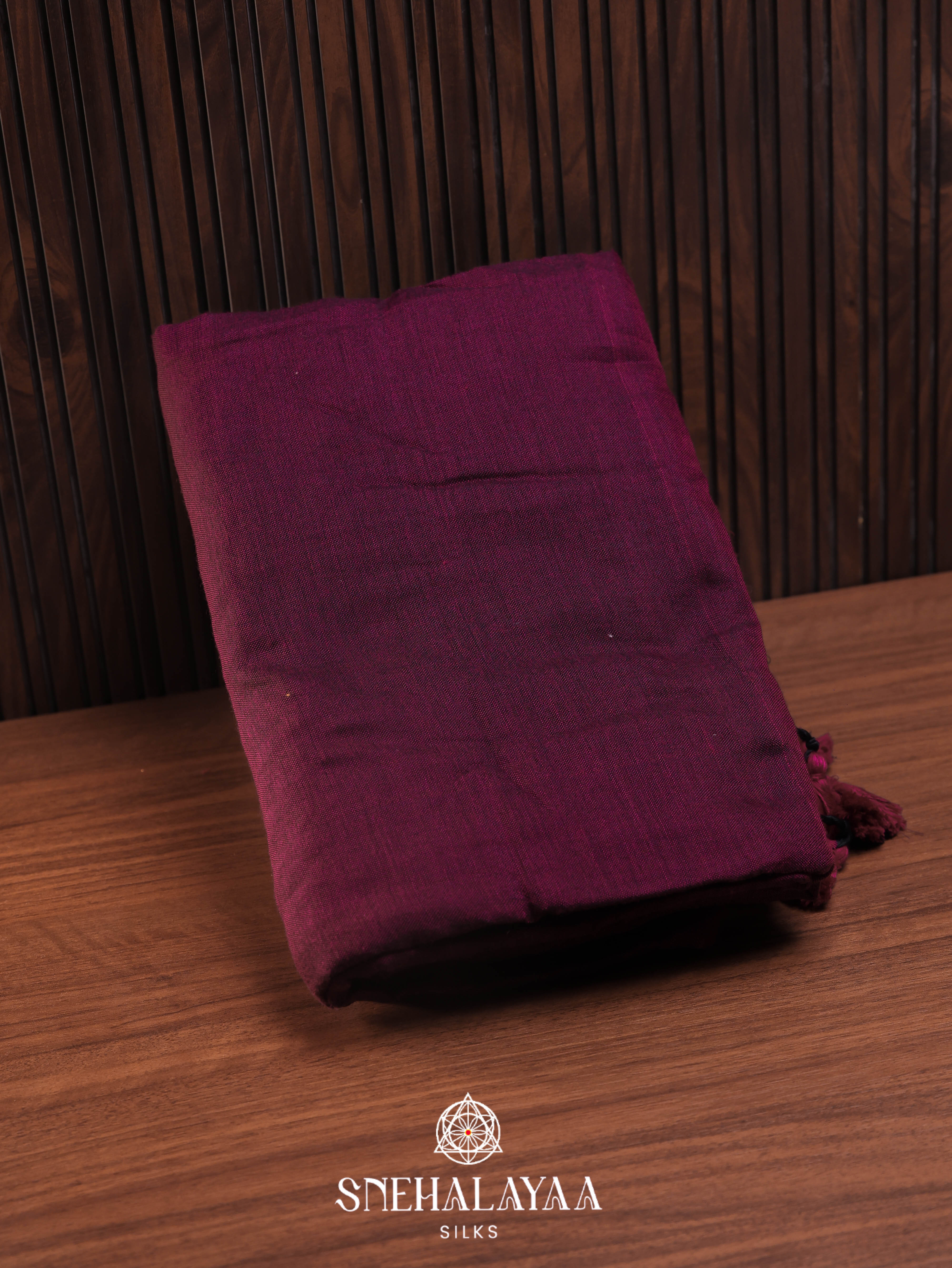 Plum Purple  Khadi Cotton Saree
