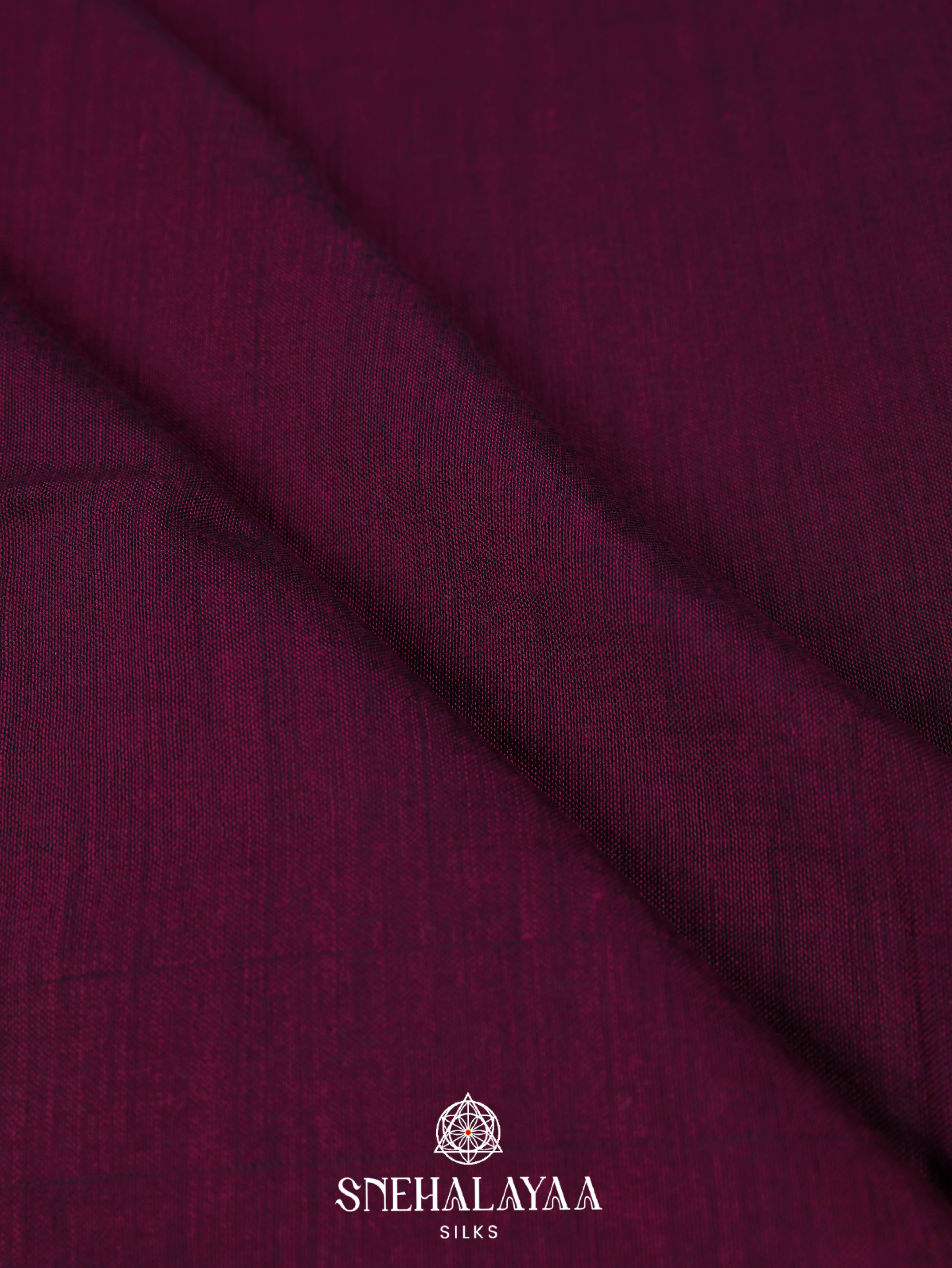 Plum Purple  Khadi Cotton Saree