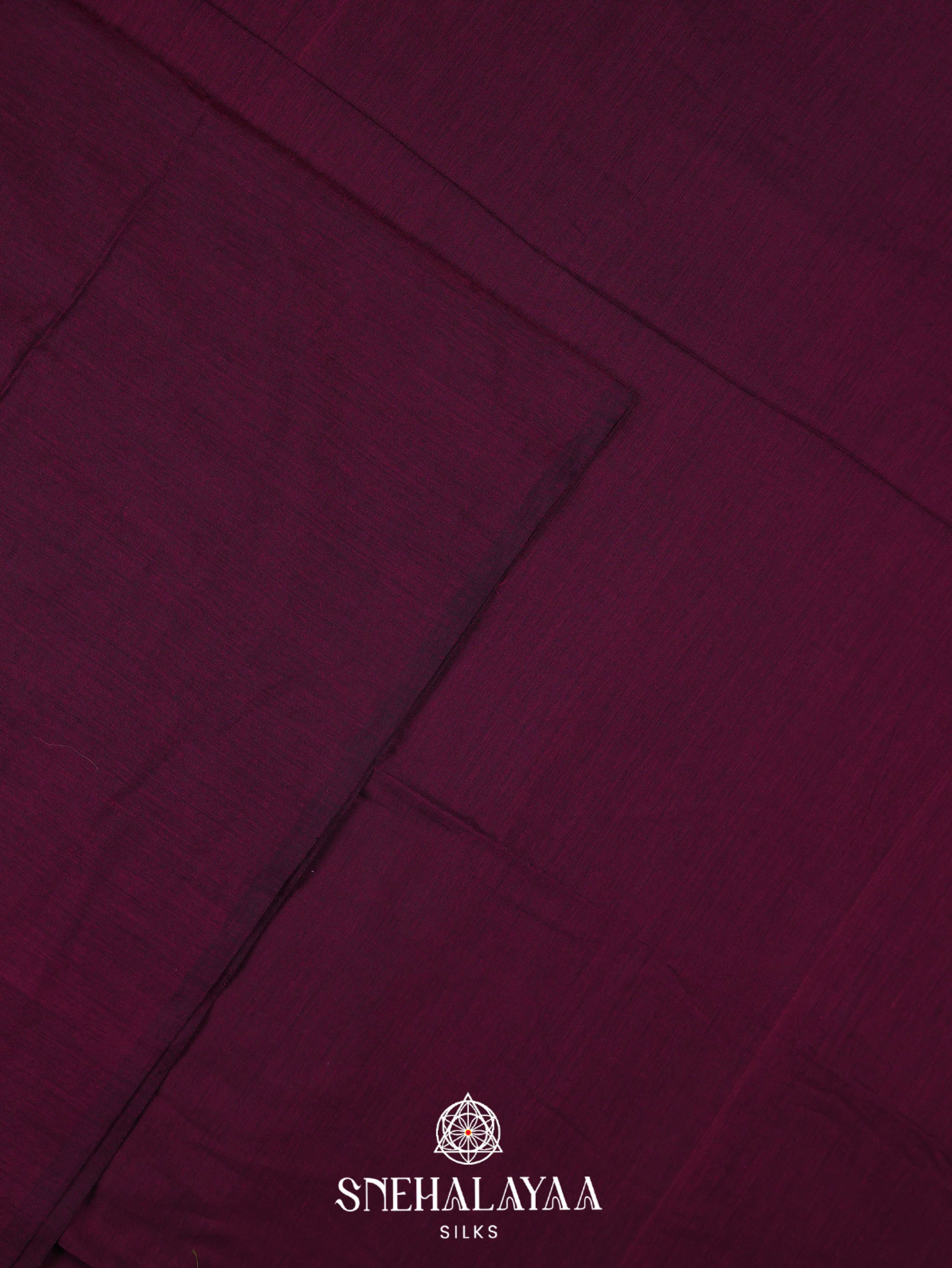 Plum Purple  Khadi Cotton Saree