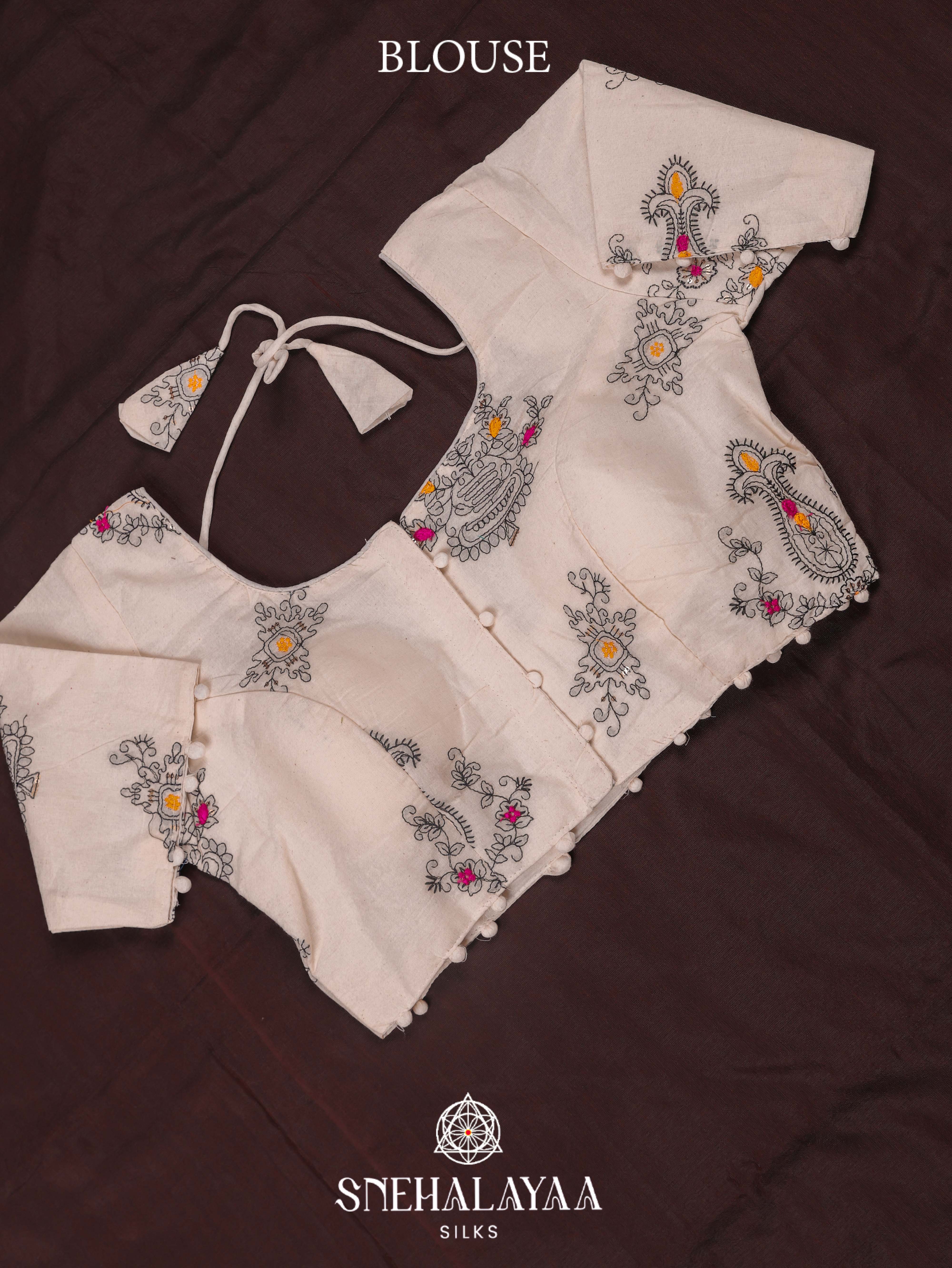 Brown Khadi Cotton Saree