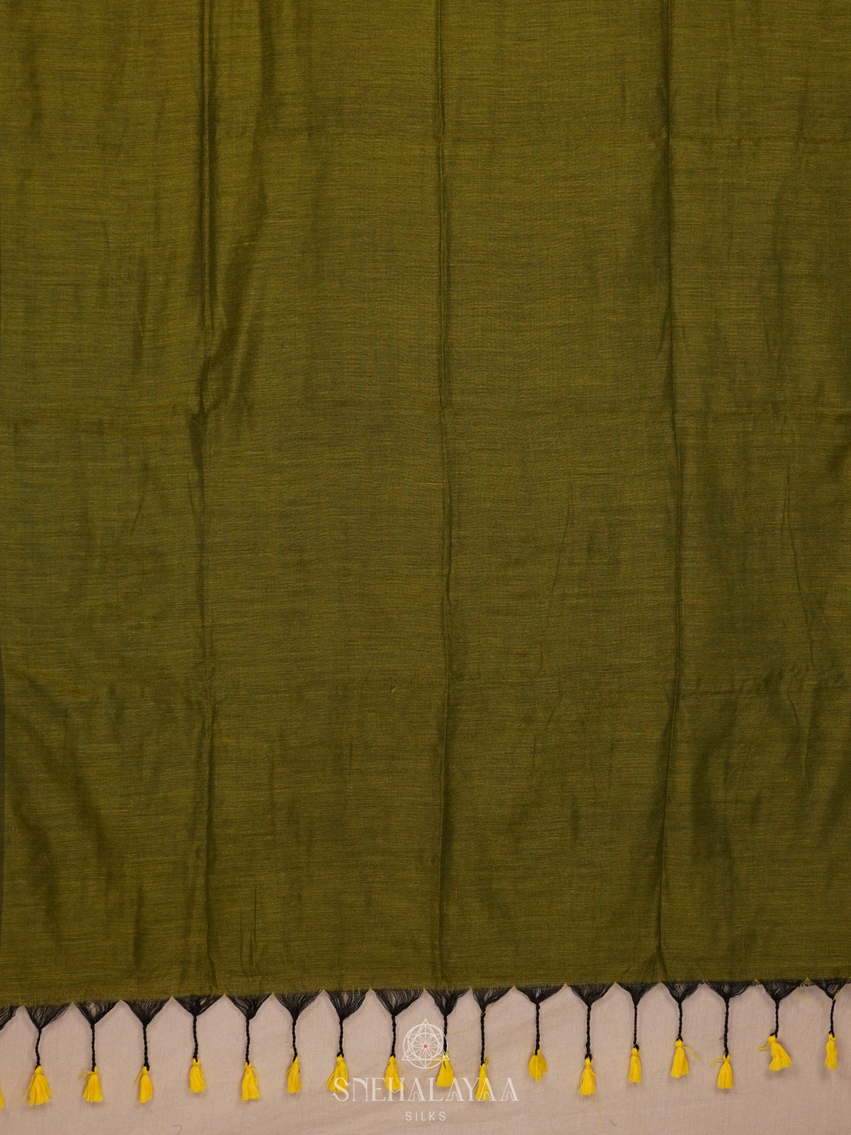 Green Khadi Cotton Saree With Cotton Blouse
