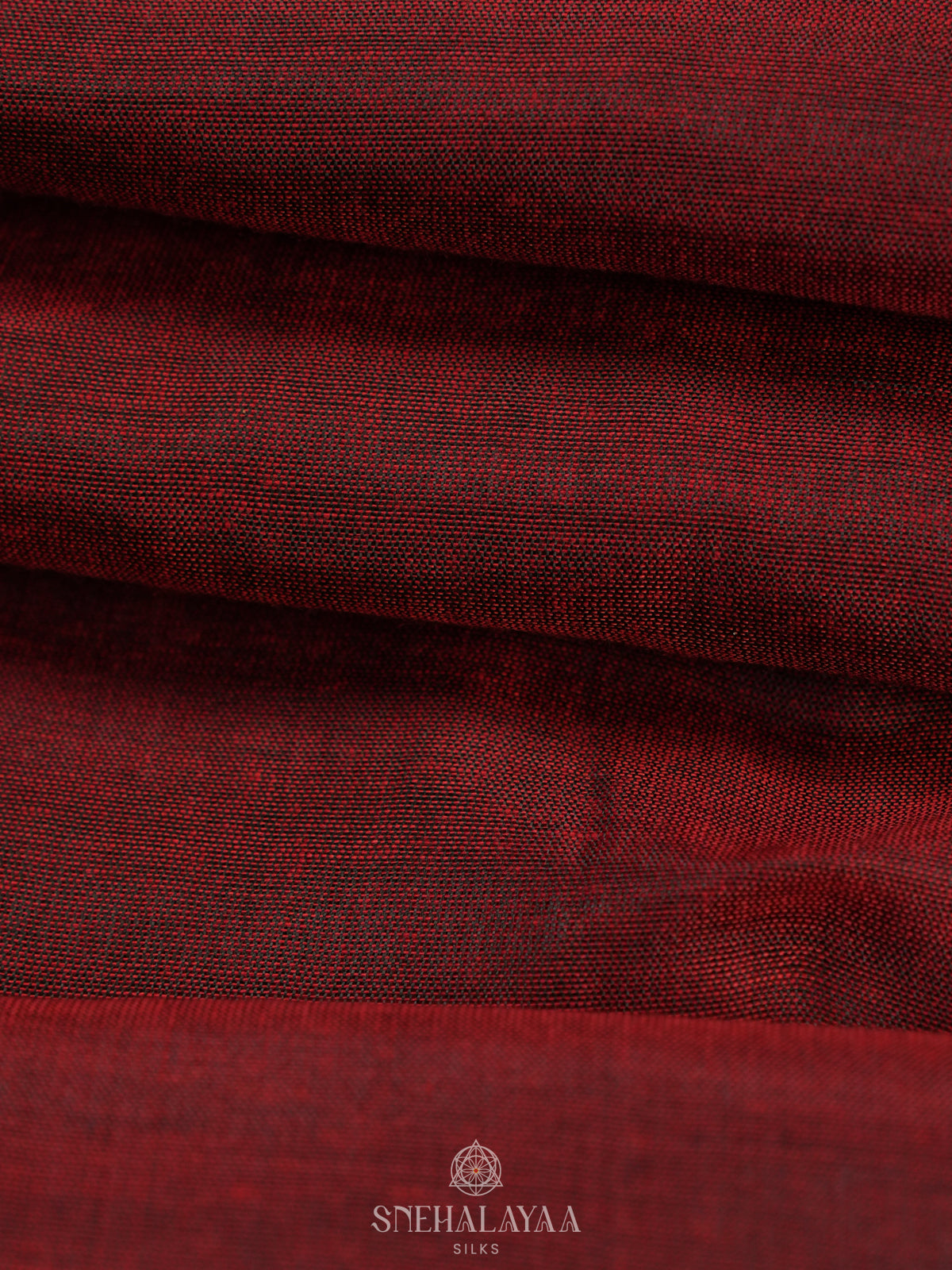 Maroon Khadi Cotton Saree With Cotton Blouse
