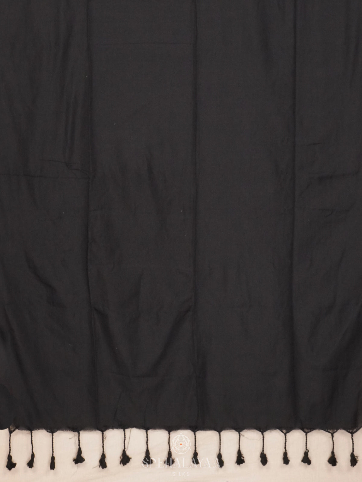 Black Khadi Cotton Saree With Cotton Blouse