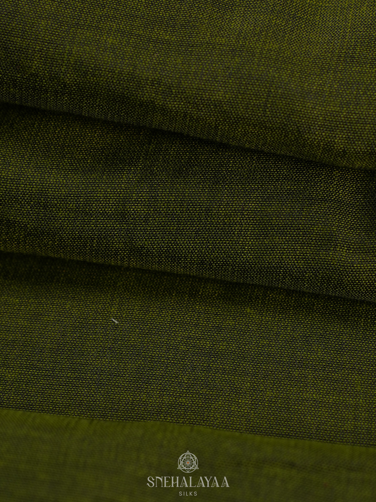Green Khadi Cotton Saree With Cotton Blouse