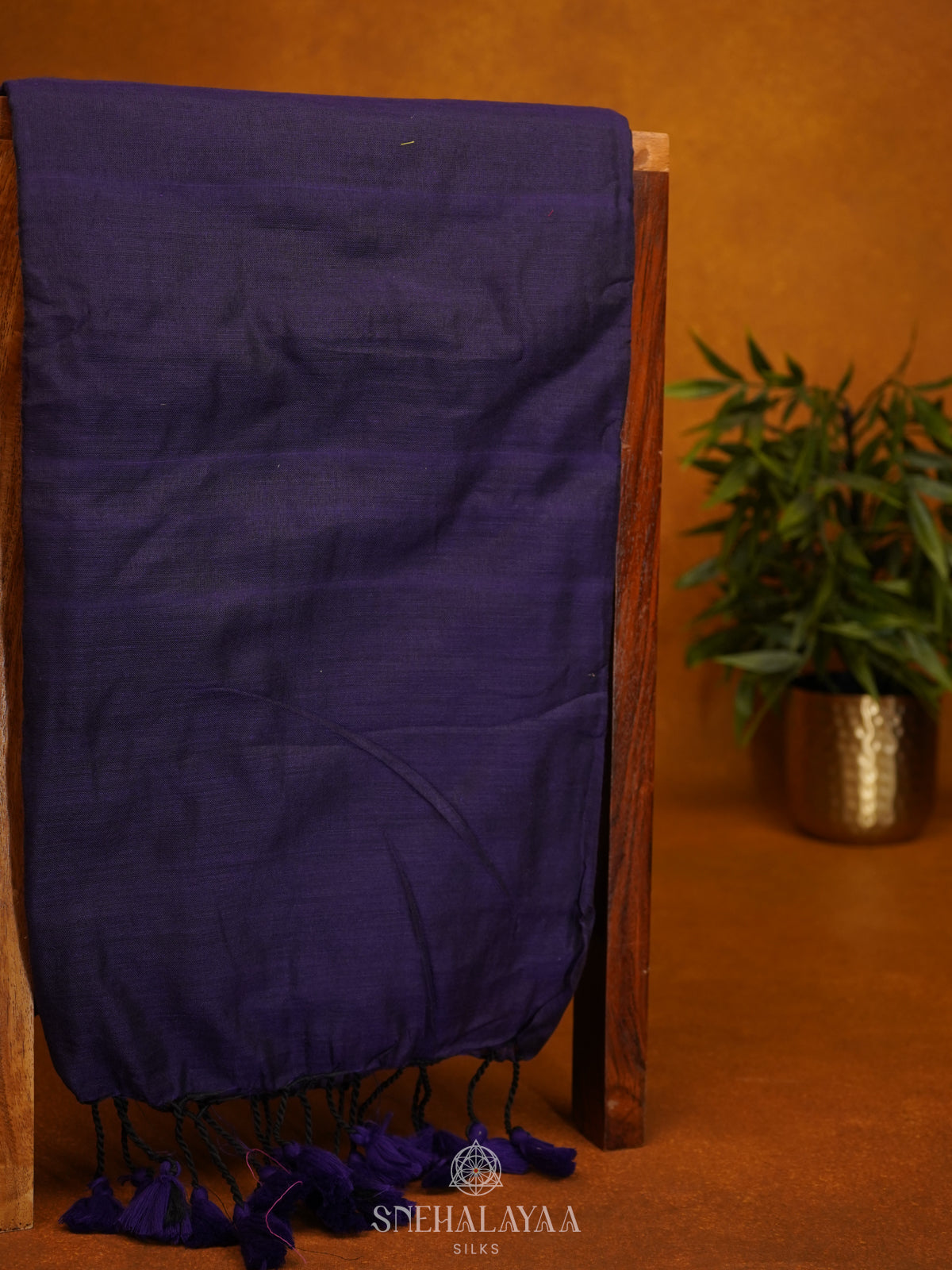 Purple Khadi Cotton Saree With Cotton Blouse