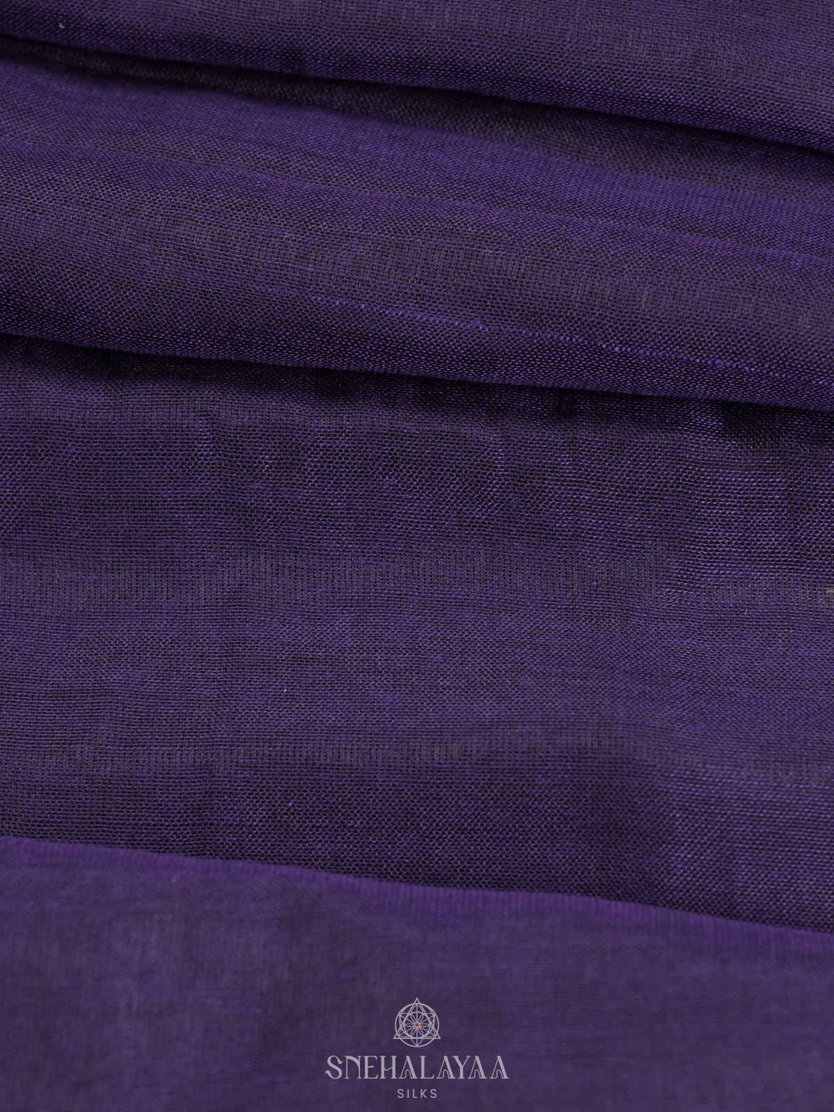 Purple Khadi Cotton Saree With Cotton Blouse
