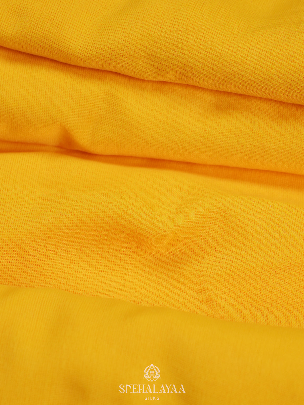 Yellow Khadi Cotton Saree With Cotton Blouse