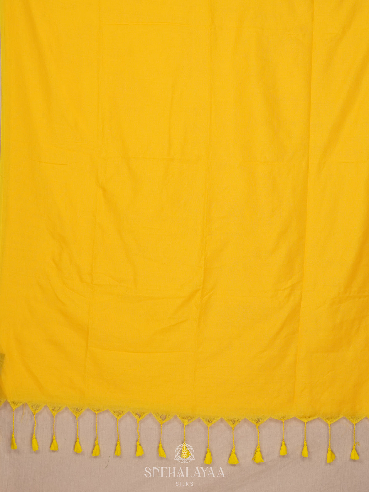 Yellow Khadi Cotton Saree With Cotton Blouse