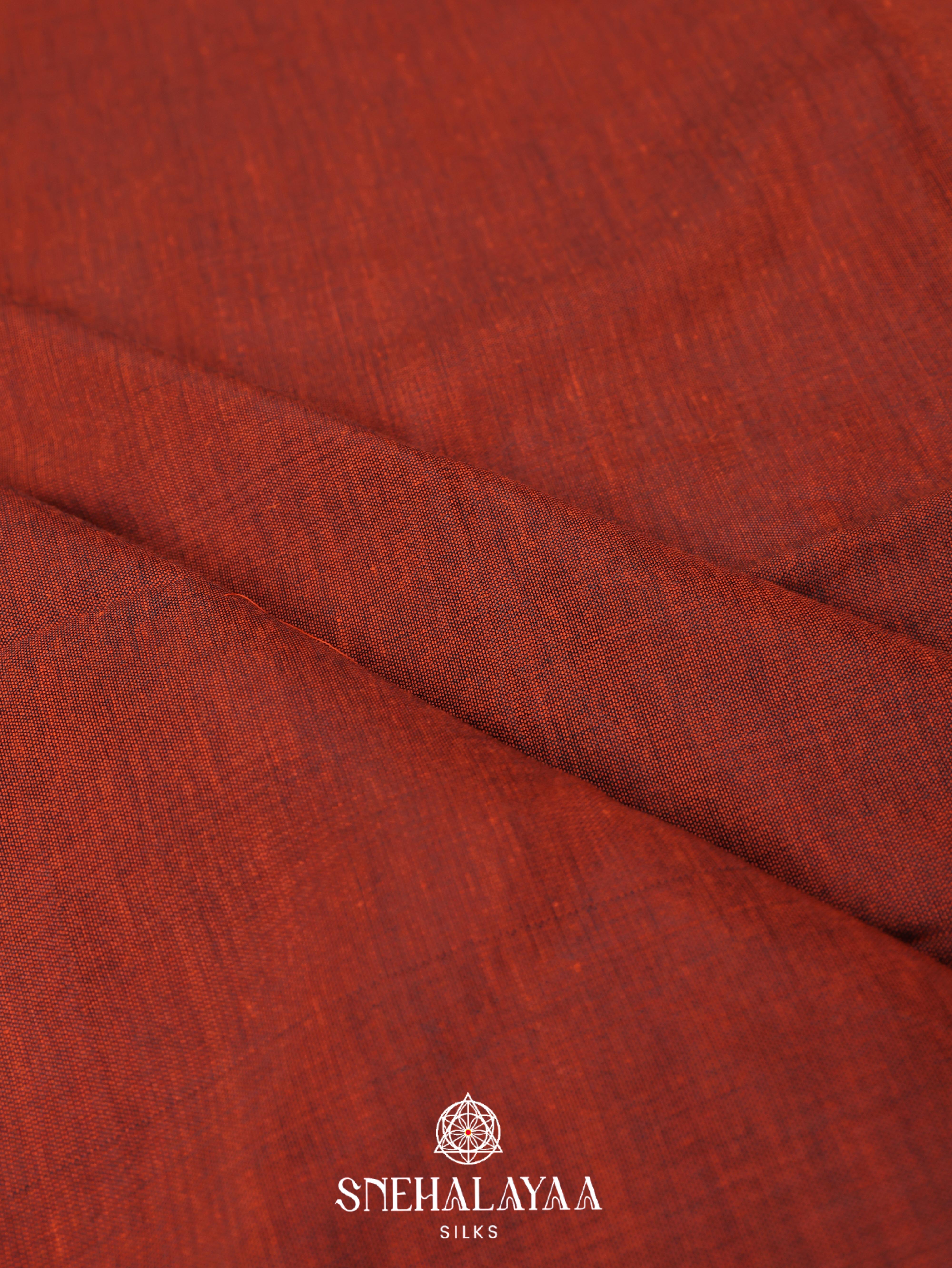 Brown  Khadi Cotton Saree