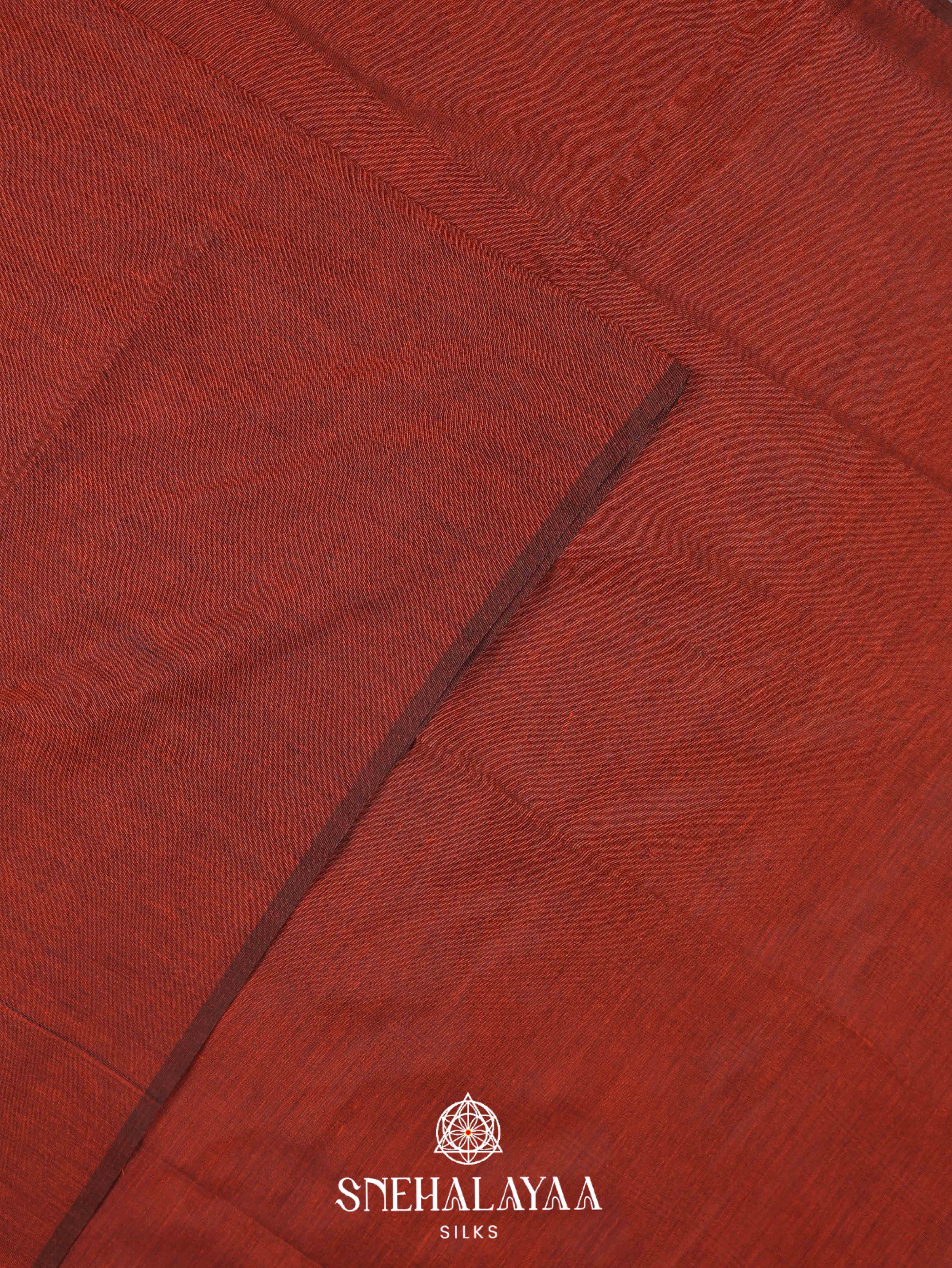 Brown  Khadi Cotton Saree