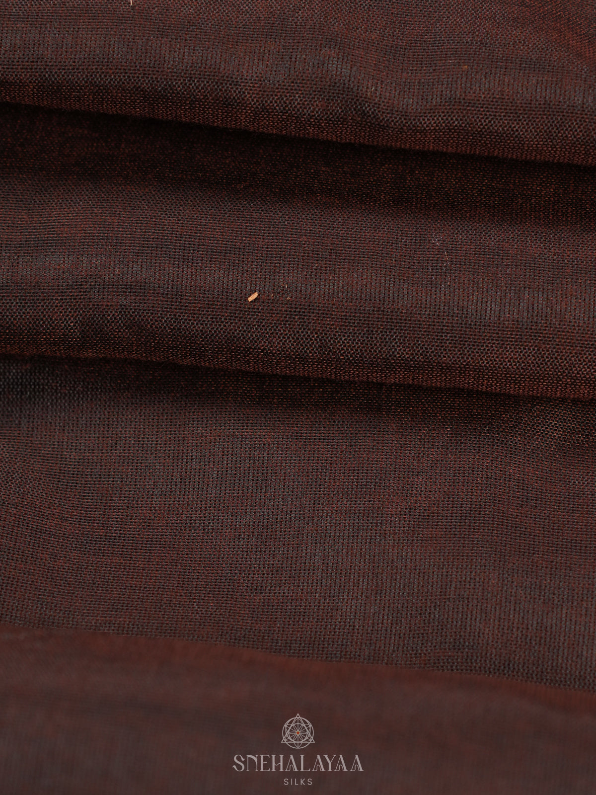 Coffee Brown Khadi Cotton Saree With Cotton Blouse