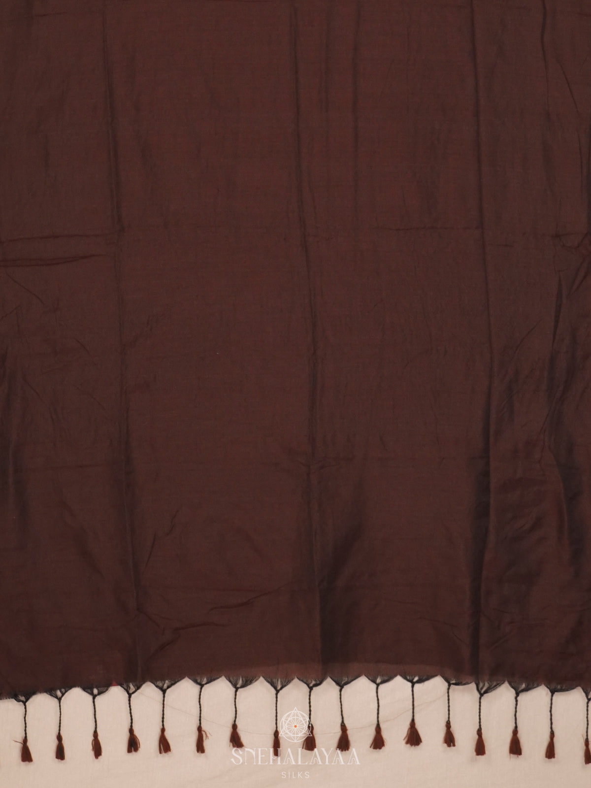Coffee Brown Khadi Cotton Saree With Cotton Blouse