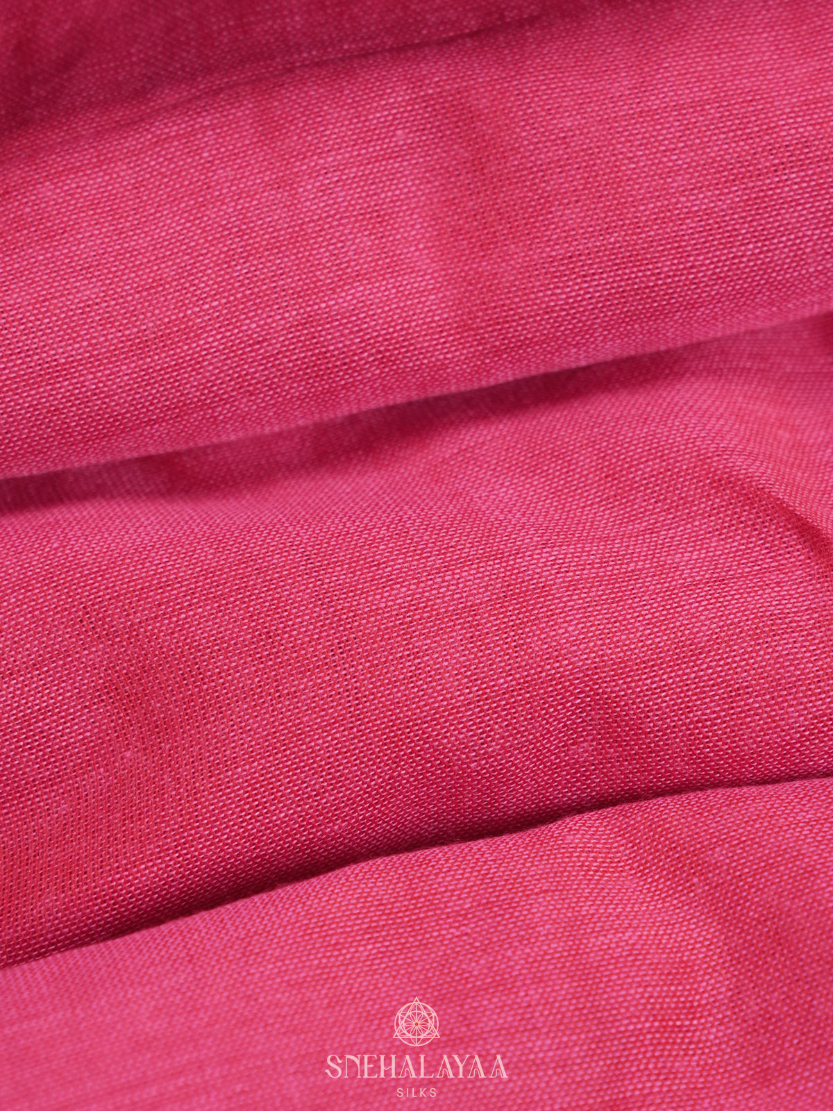 Pink Khadi Cotton Saree With Cotton Blouse