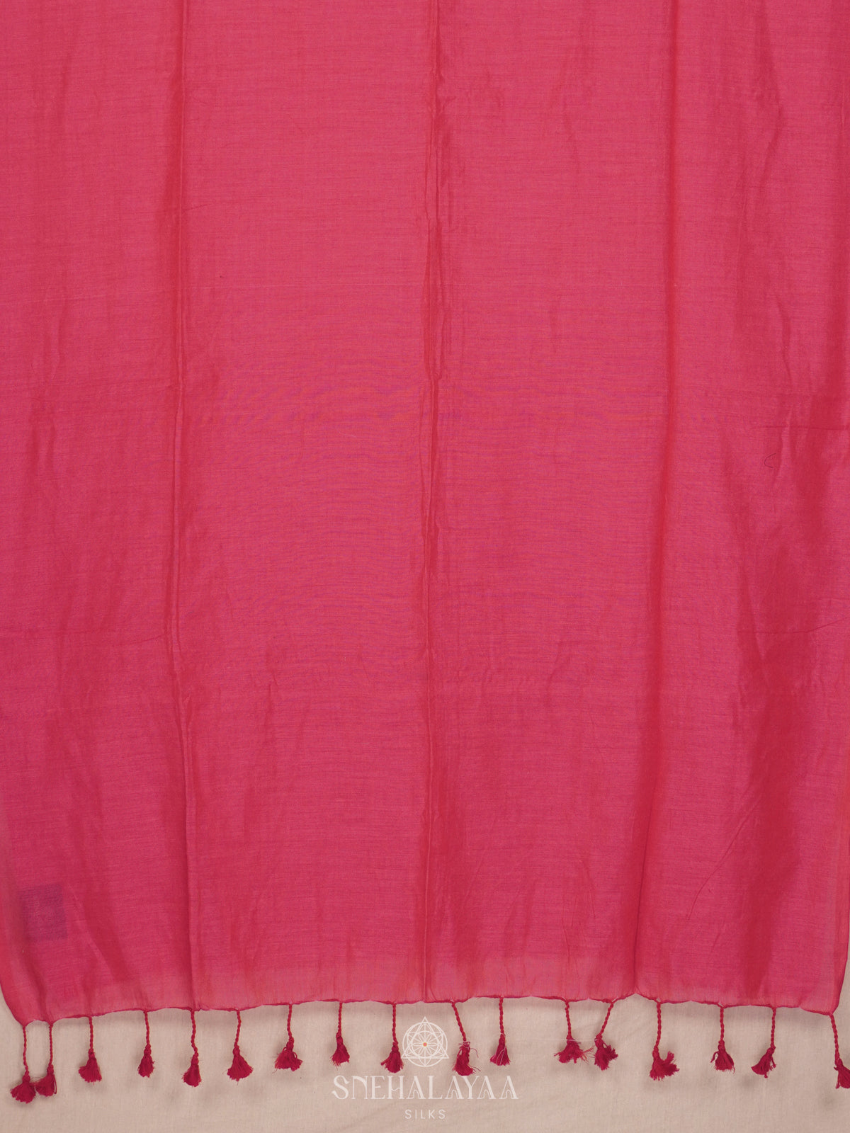 Pink Khadi Cotton Saree With Cotton Blouse