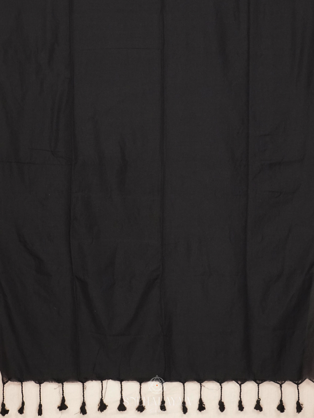 Black Khadi Cotton Saree With Cotton Blouse