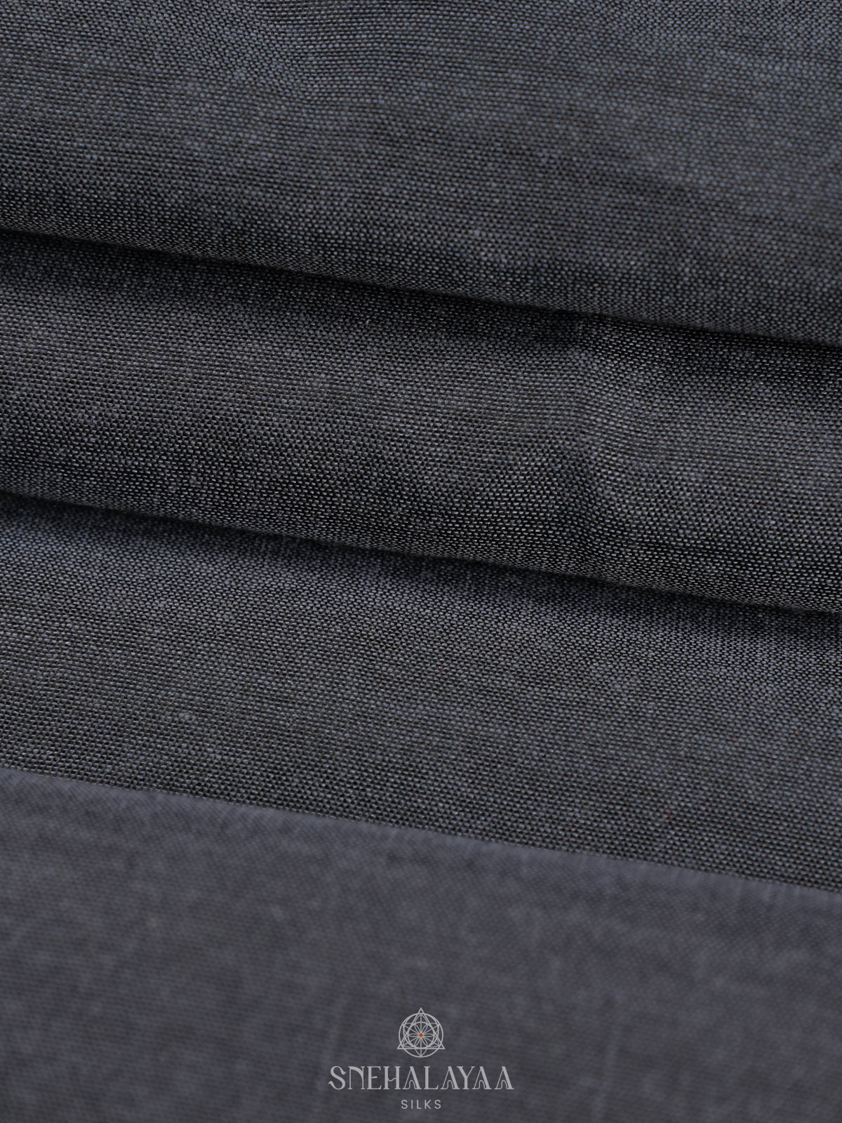 Grey Khadi Cotton Saree With Cotton Blouse