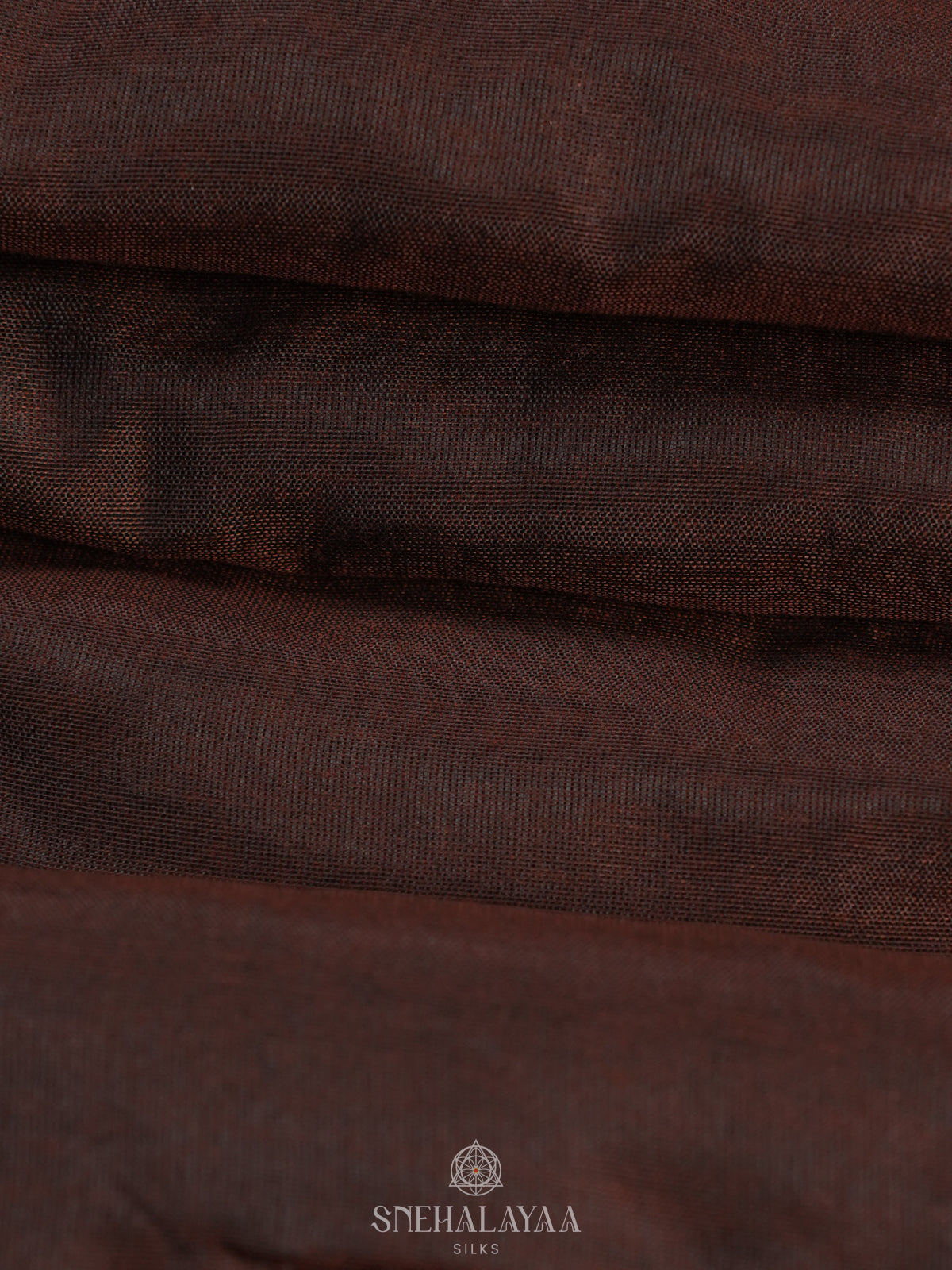 Coffee Brown Khadi Cotton Saree With Cotton Blouse