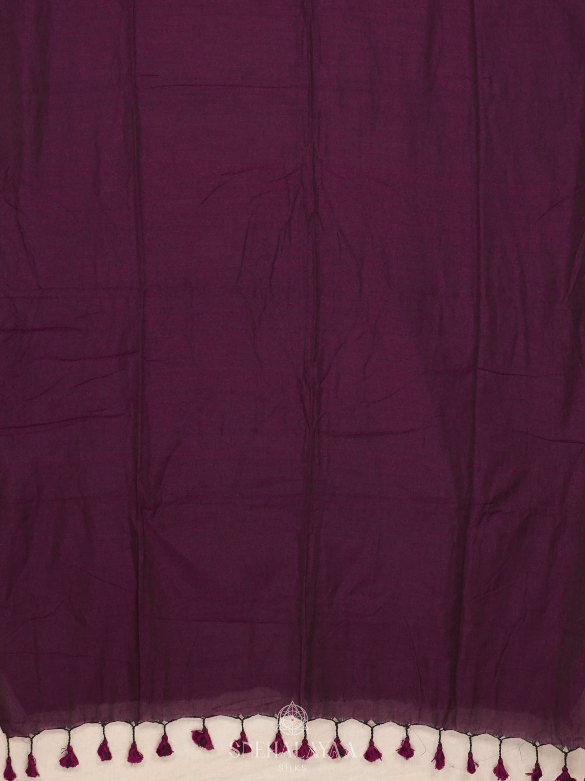 Wine  Khadi Cotton Saree With Cotton Blouse