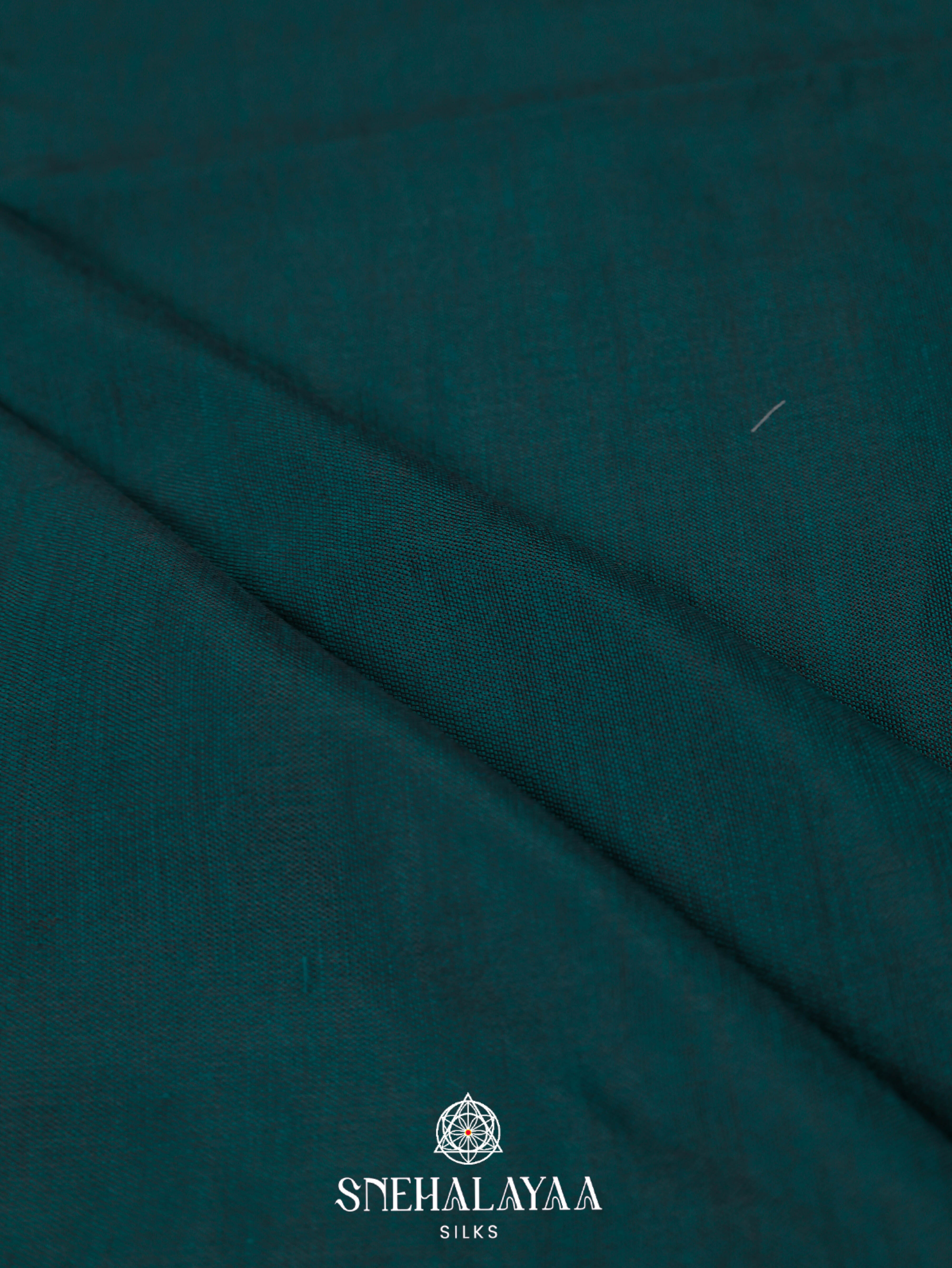 Peacock Green Khadi Cotton Saree