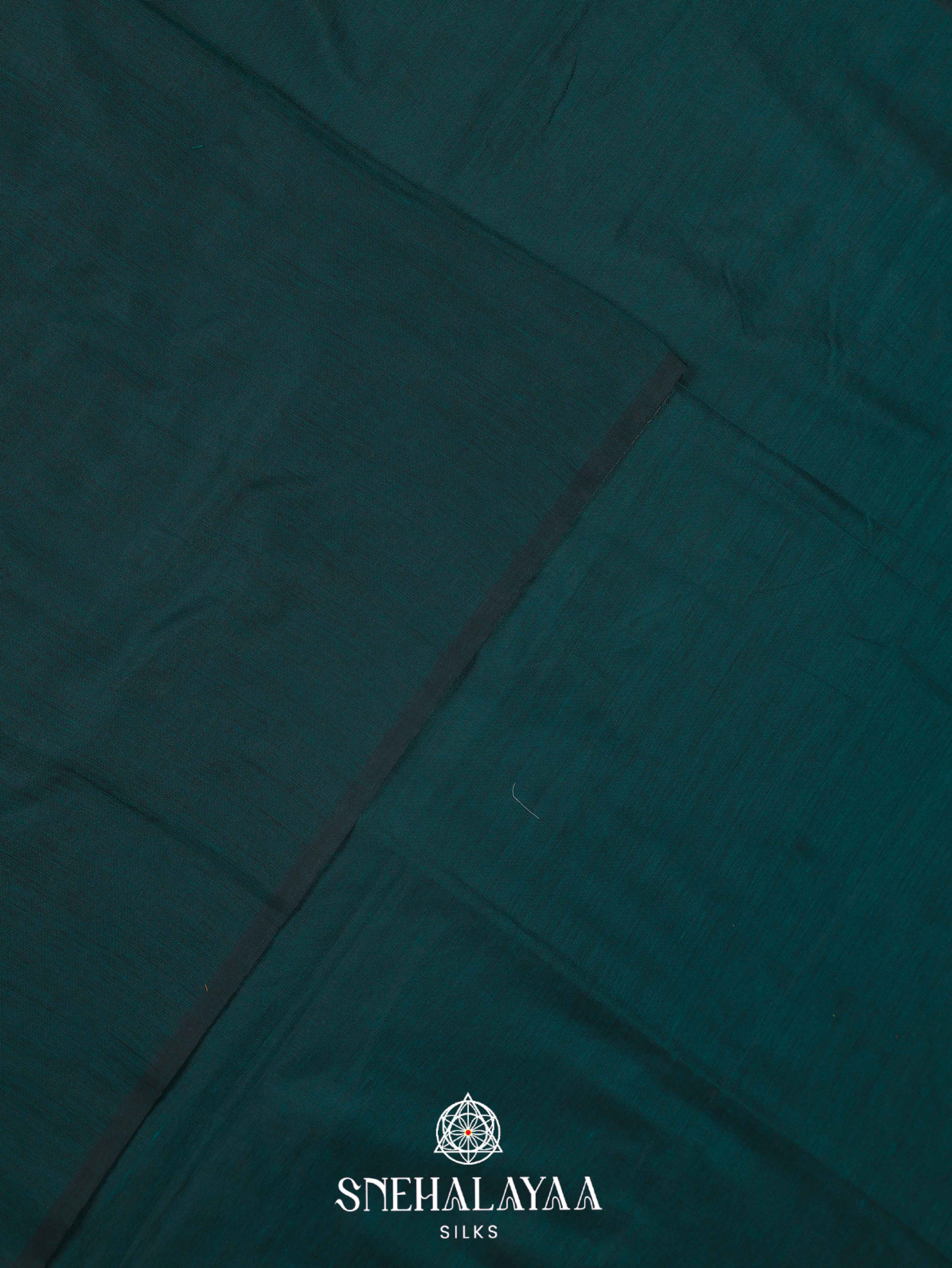 Peacock Green Khadi Cotton Saree
