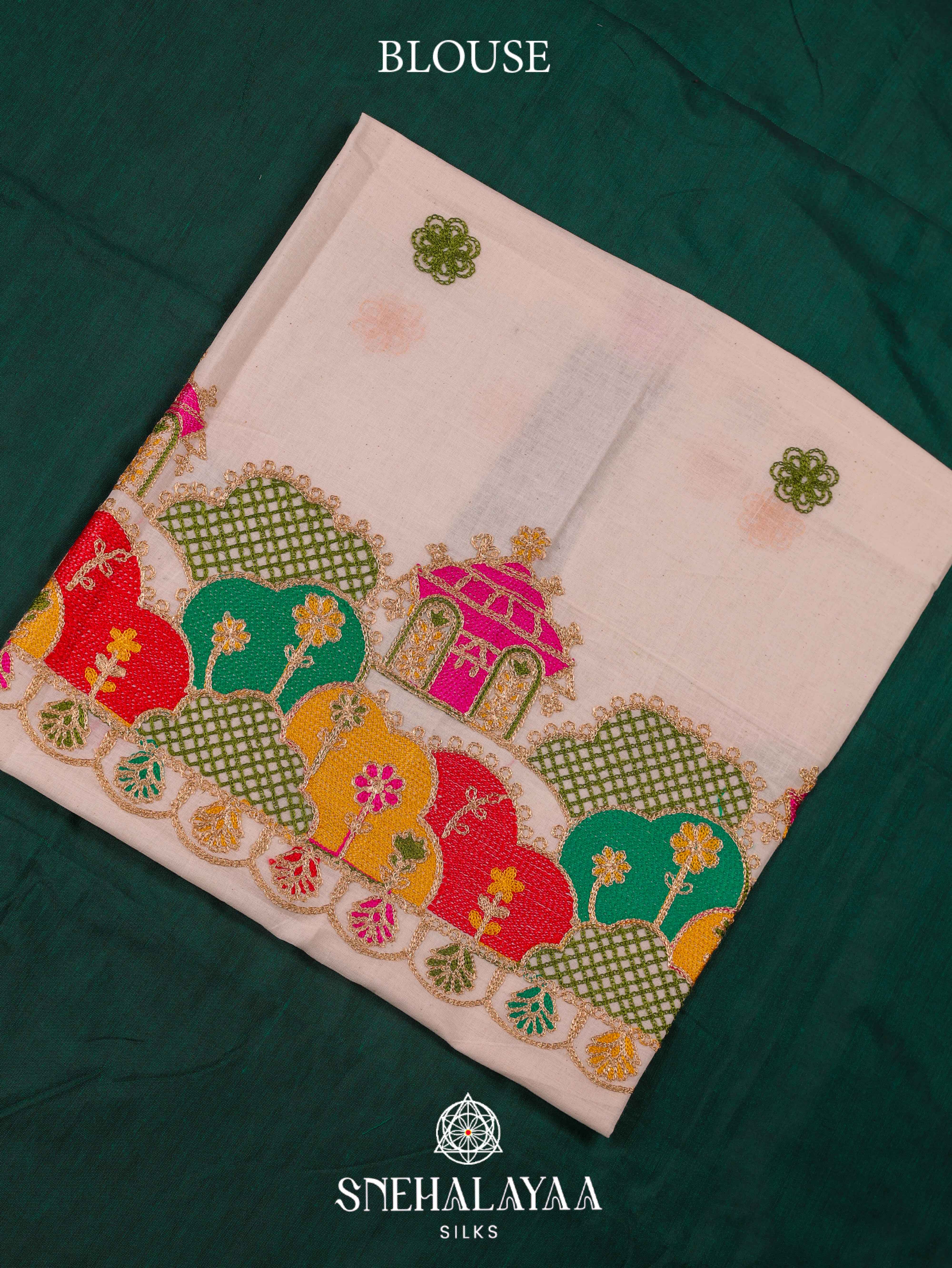 Green Khadi Cotton Saree