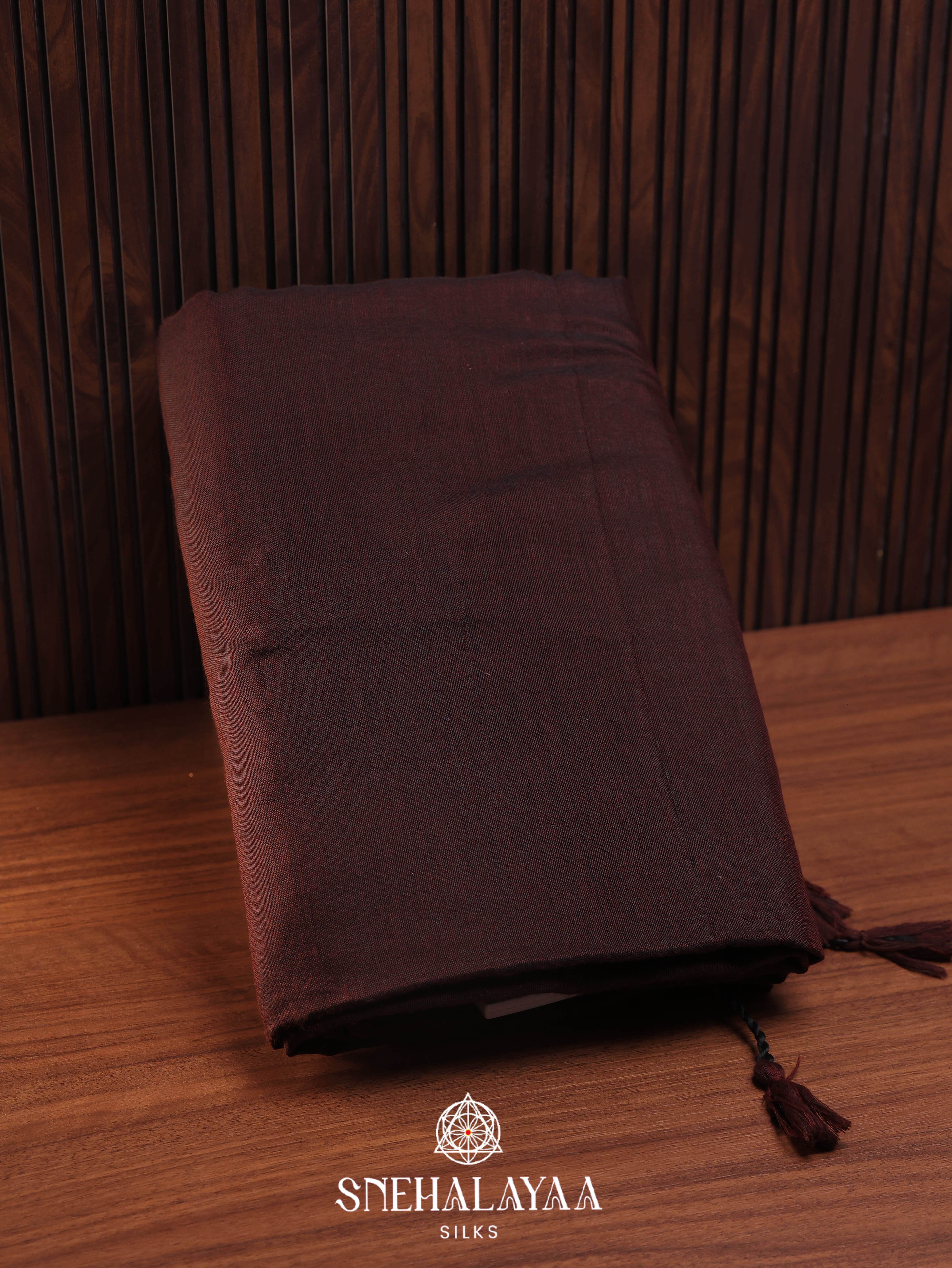 Brown Khadi Cotton Saree