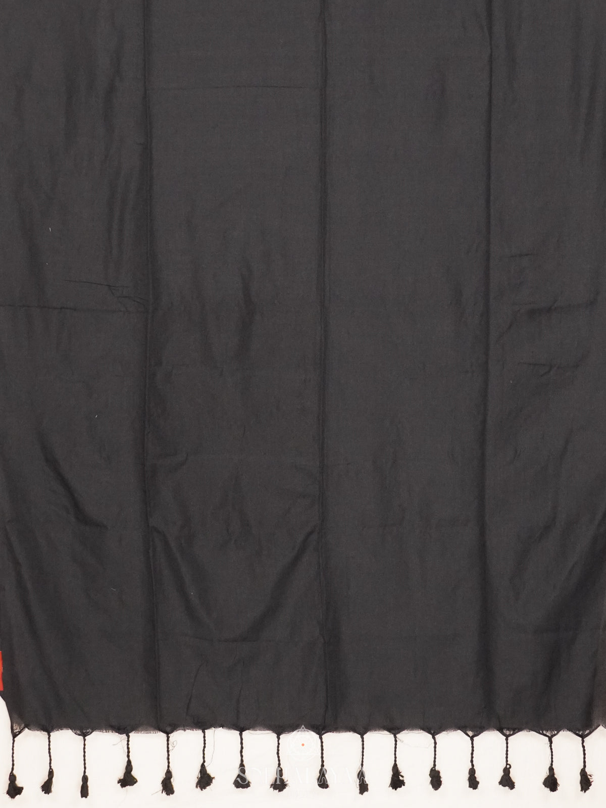 Charcol Black Khadi Cotton Saree With Cotton Blouse