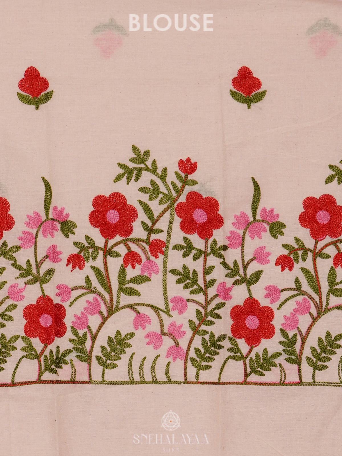 Pink Khadi Cotton Saree With Cotton Blouse
