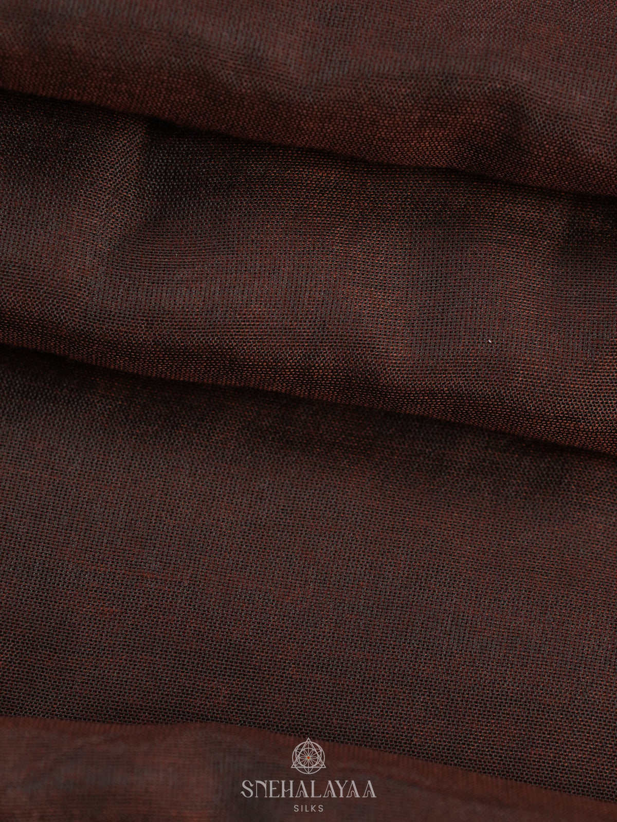 Brown Khadi Cotton Saree With Cotton Blouse