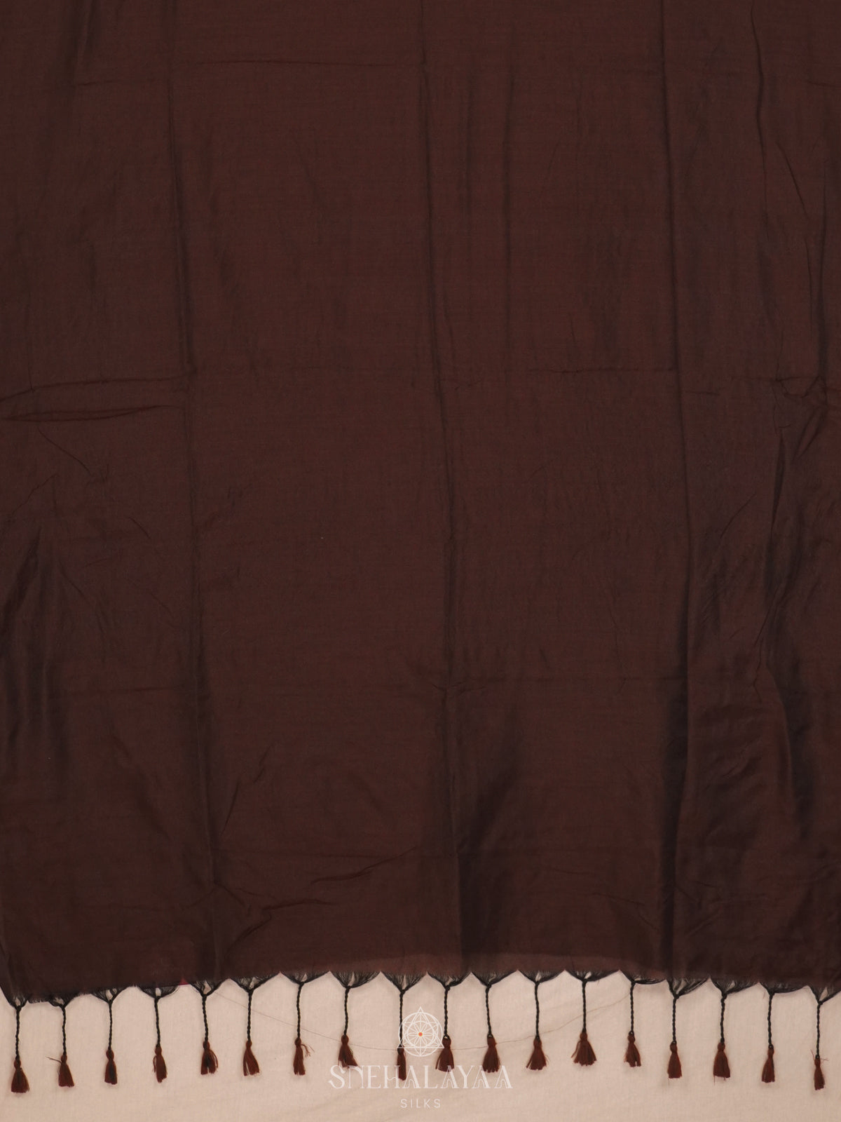Brown Khadi Cotton Saree With Cotton Blouse