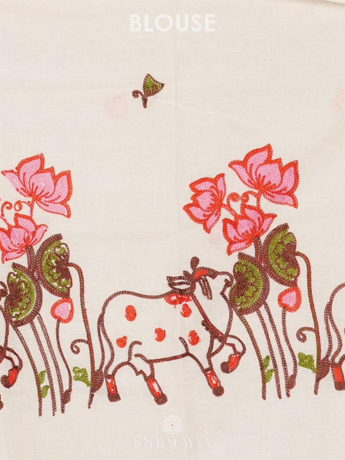 Brown Khadi Cotton Saree With Cotton Blouse