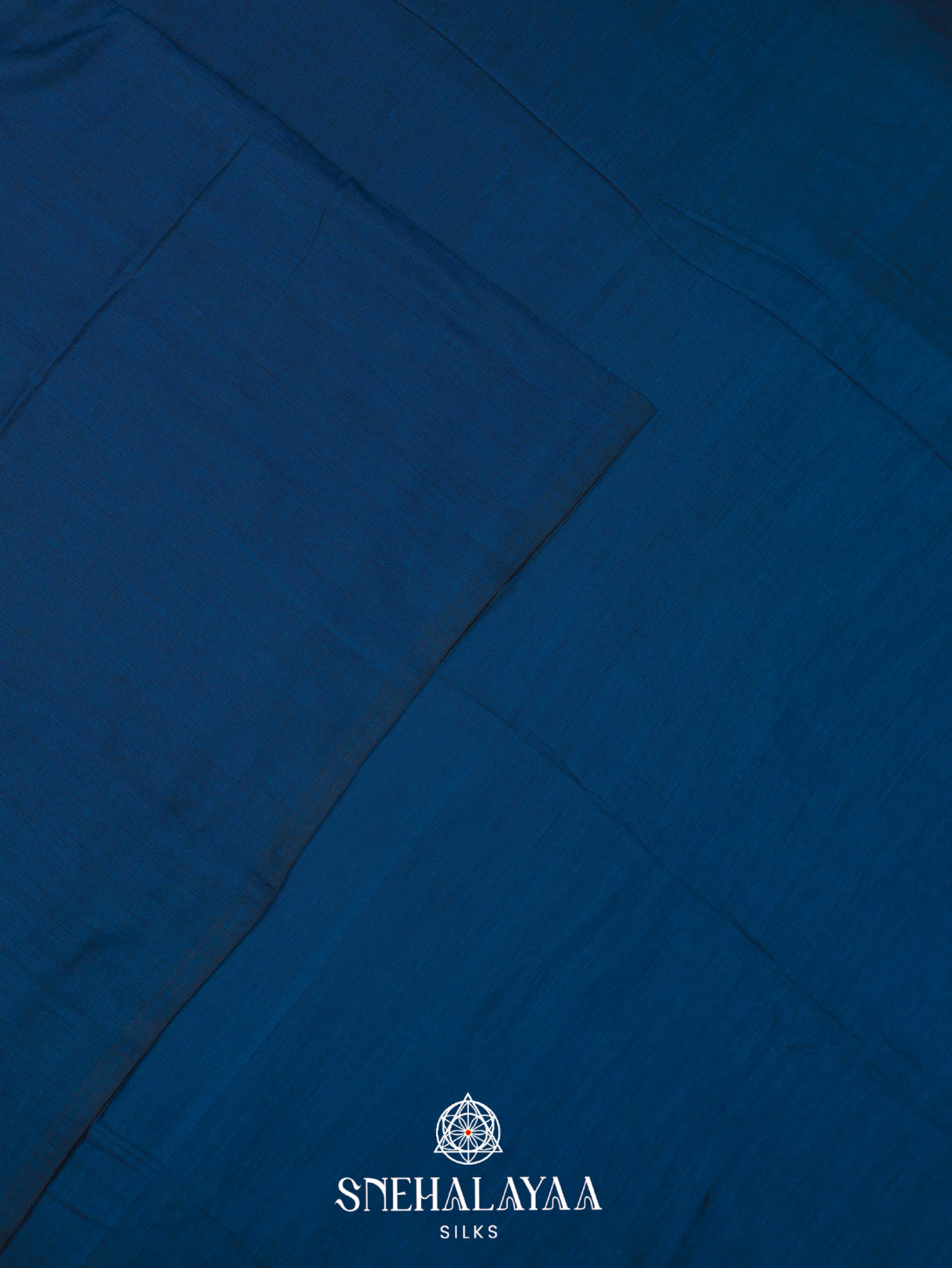 Blue Khadi Cotton Saree
