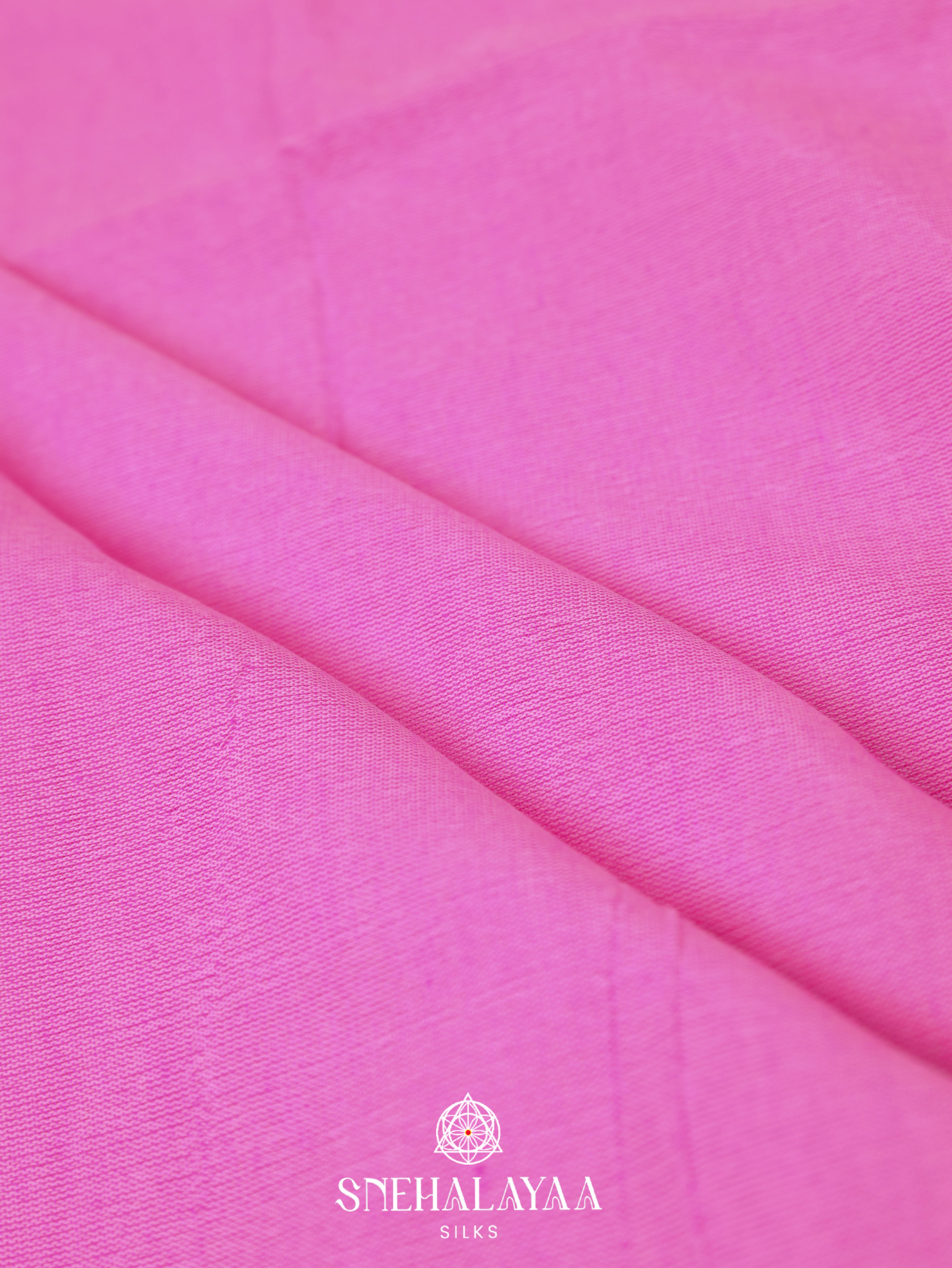Pink Khadi Cotton Saree