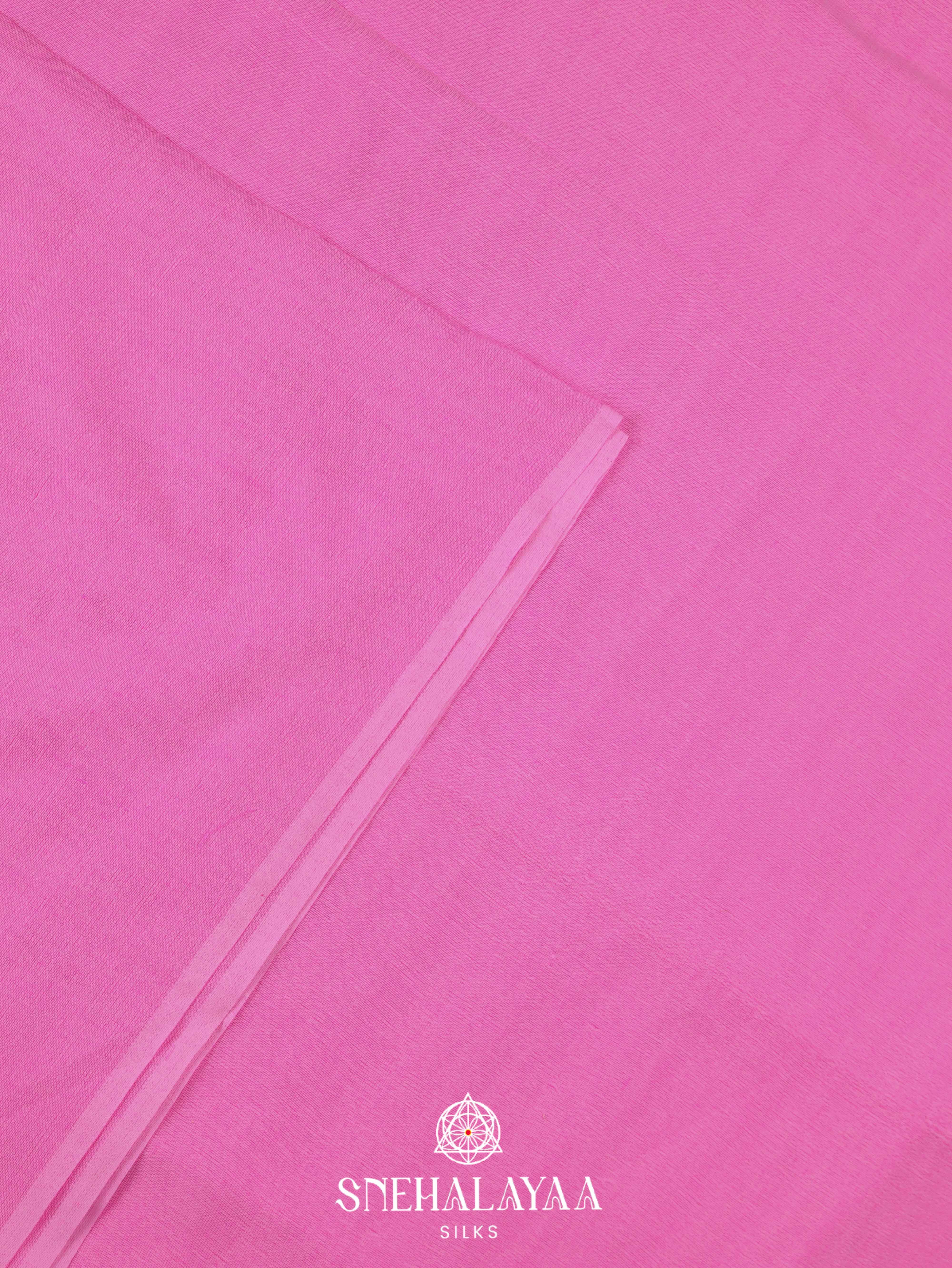 Pink Khadi Cotton Saree