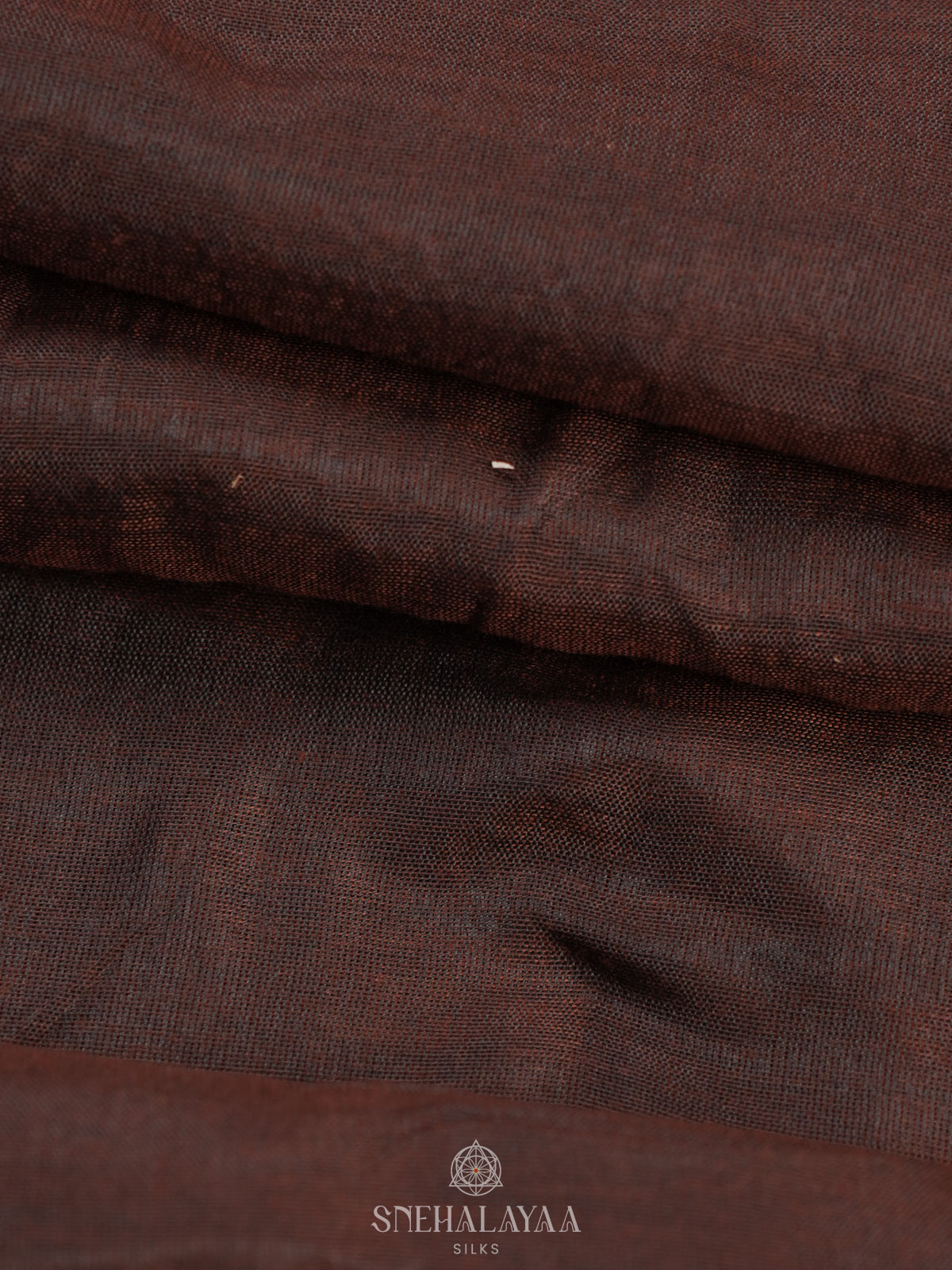 Coffee Brown Khadi Cotton Saree With Cotton Blouse