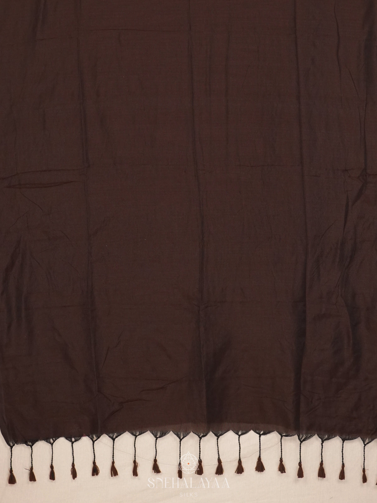 Coffee Brown Khadi Cotton Saree With Cotton Blouse