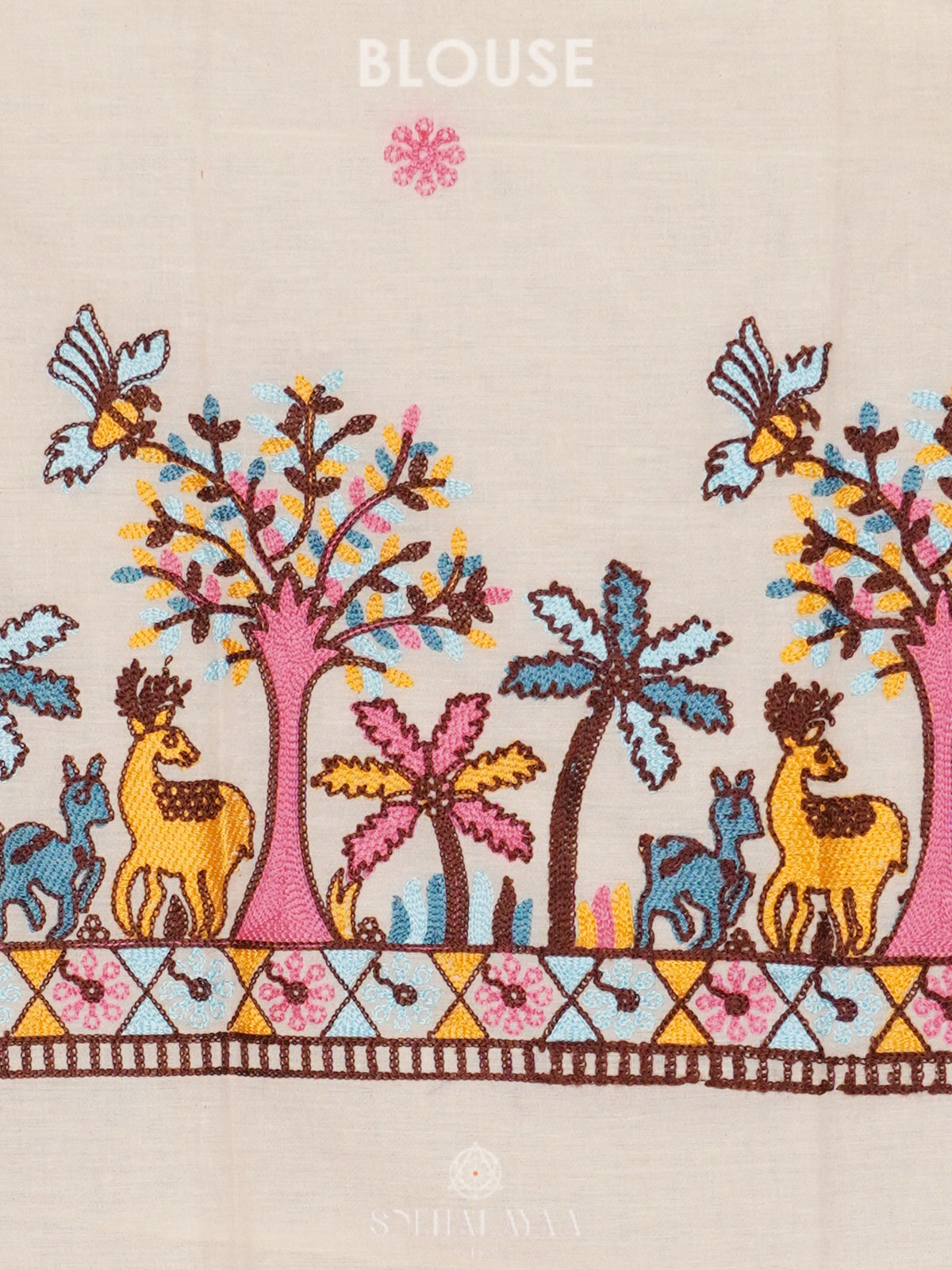 Mustard Khadi Cotton Saree With Cotton Blouse