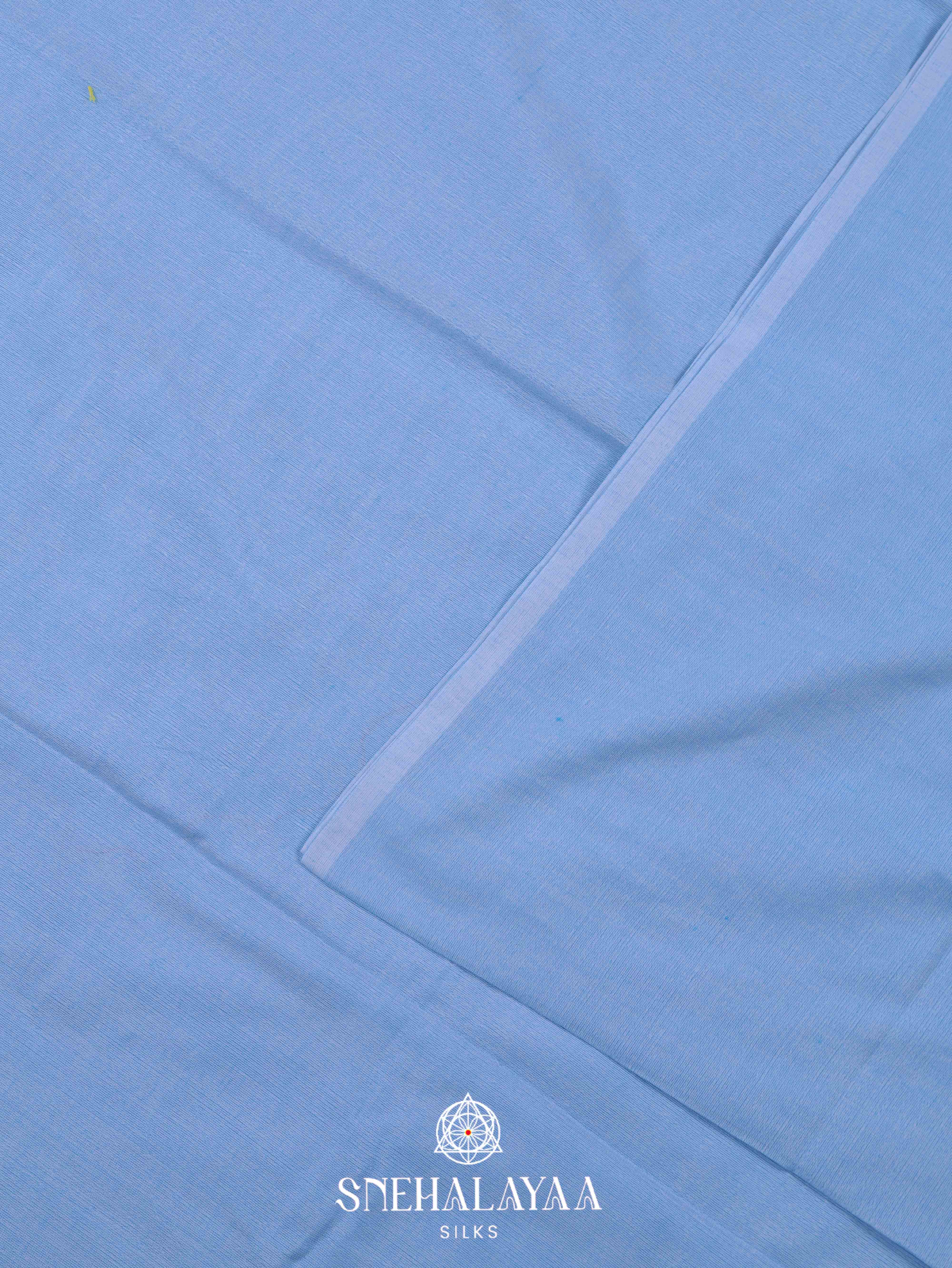 Blue  Khadi Cotton Saree
