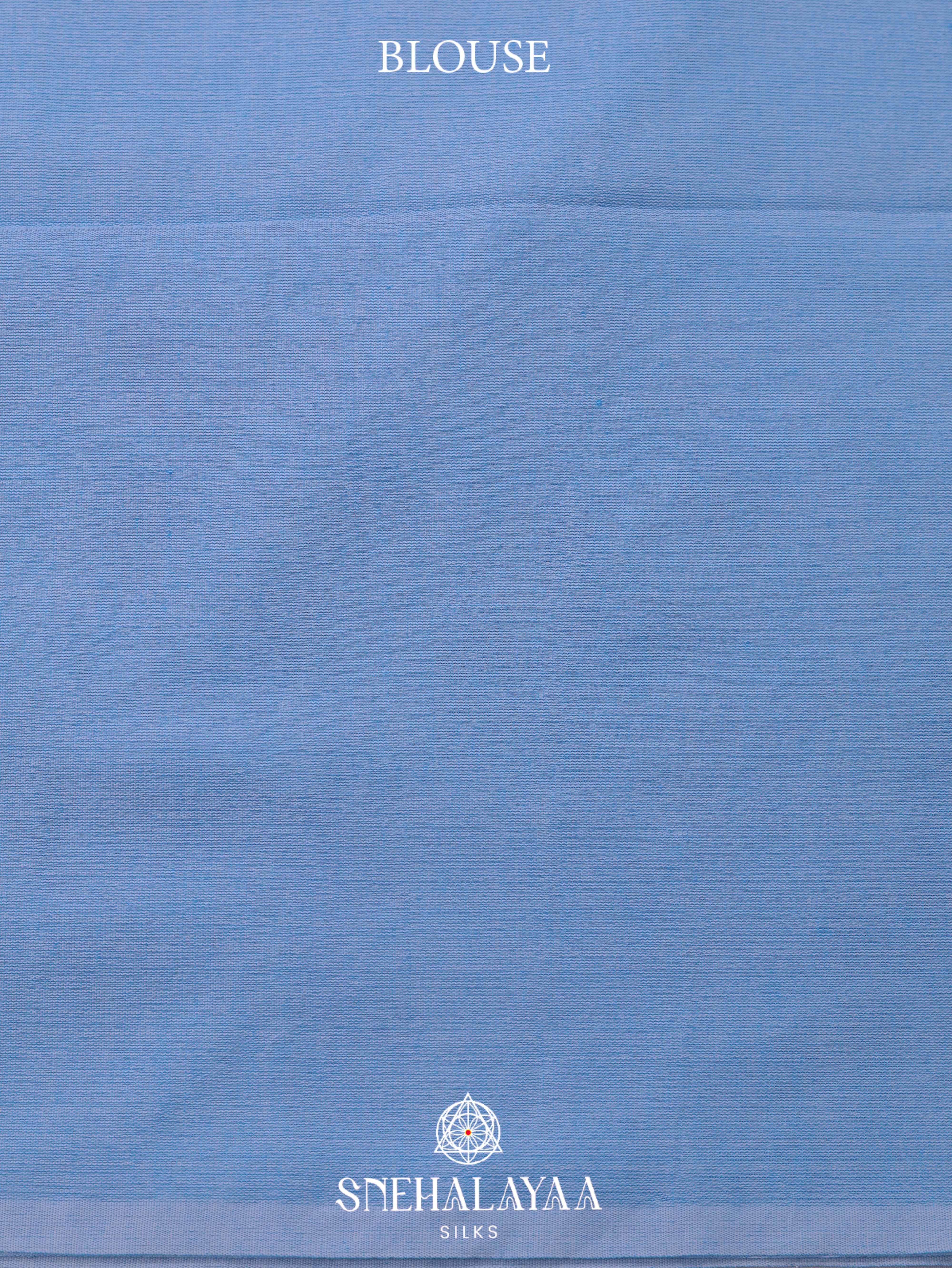 Blue  Khadi Cotton Saree