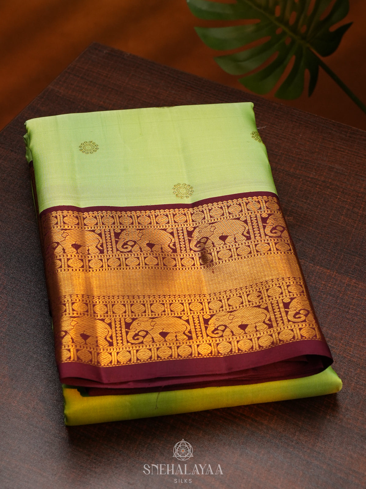 Pista Green Kanjivaram Silk Saree