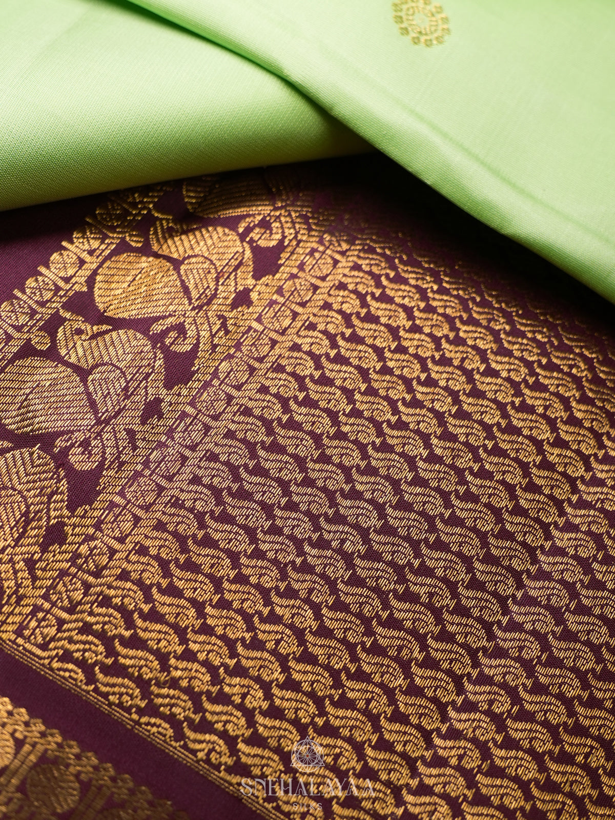 Pista Green Kanjivaram Silk Saree