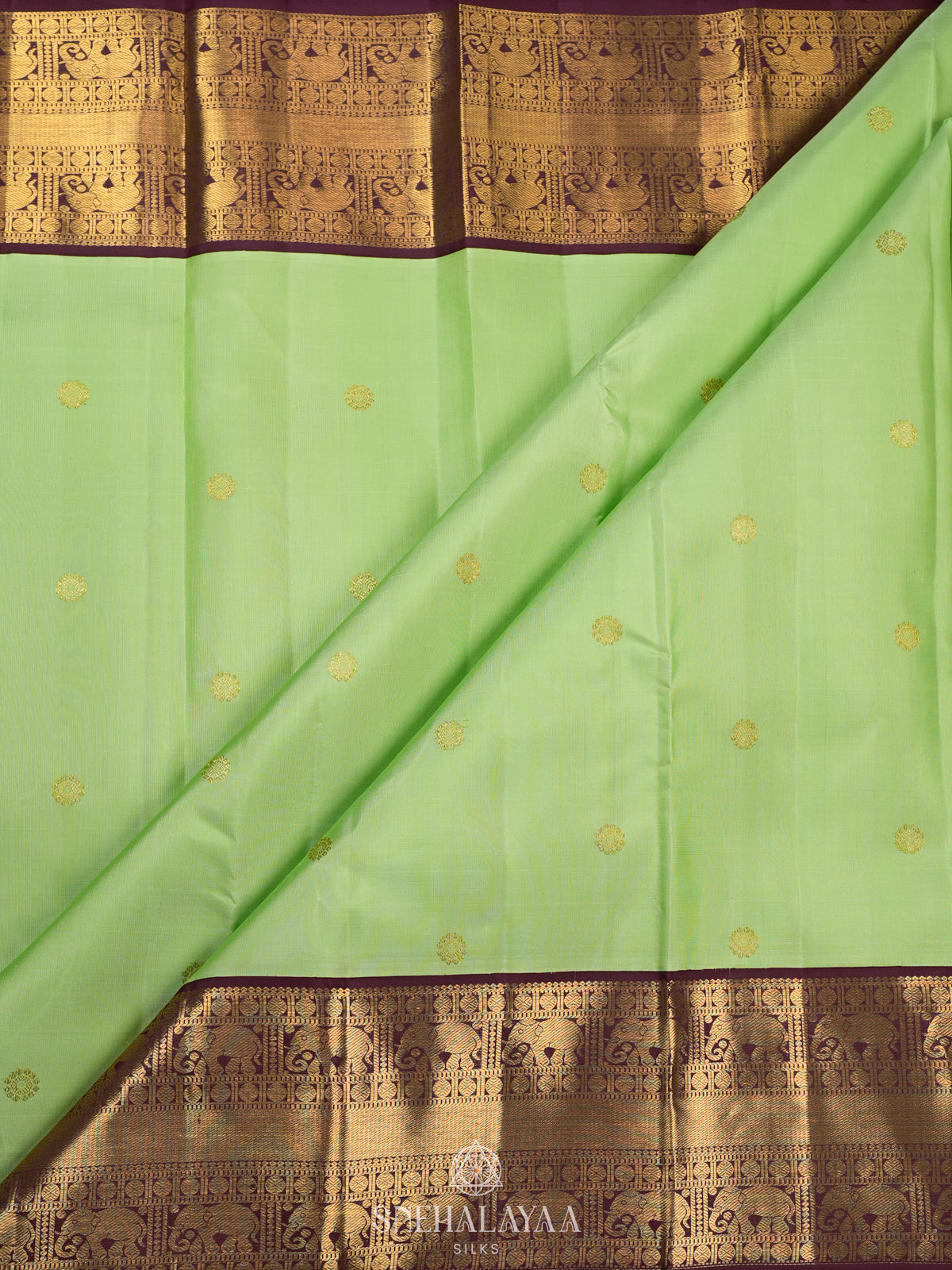 Pista Green Kanjivaram Silk Saree