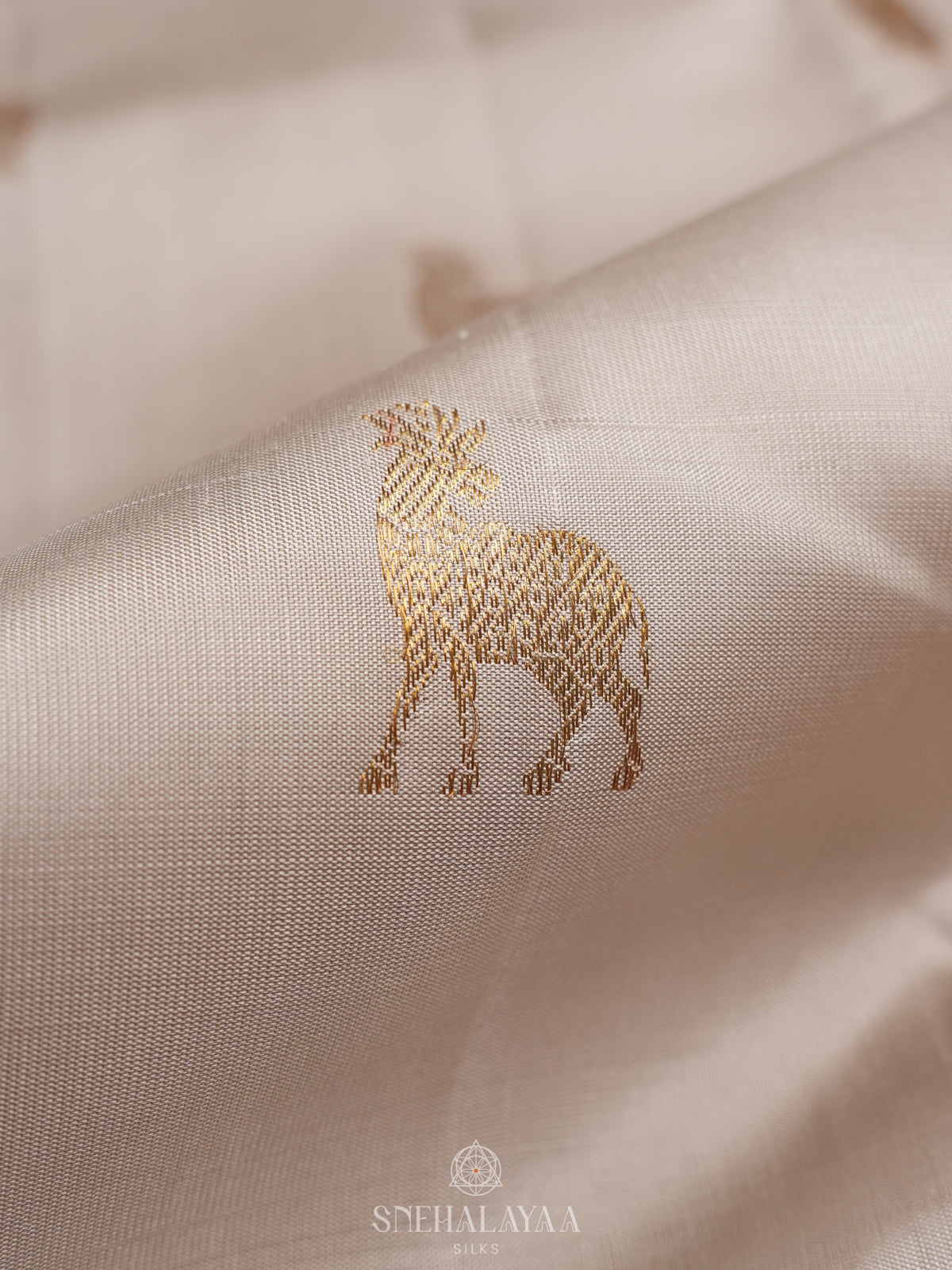 White Kanjivaram Silk Saree