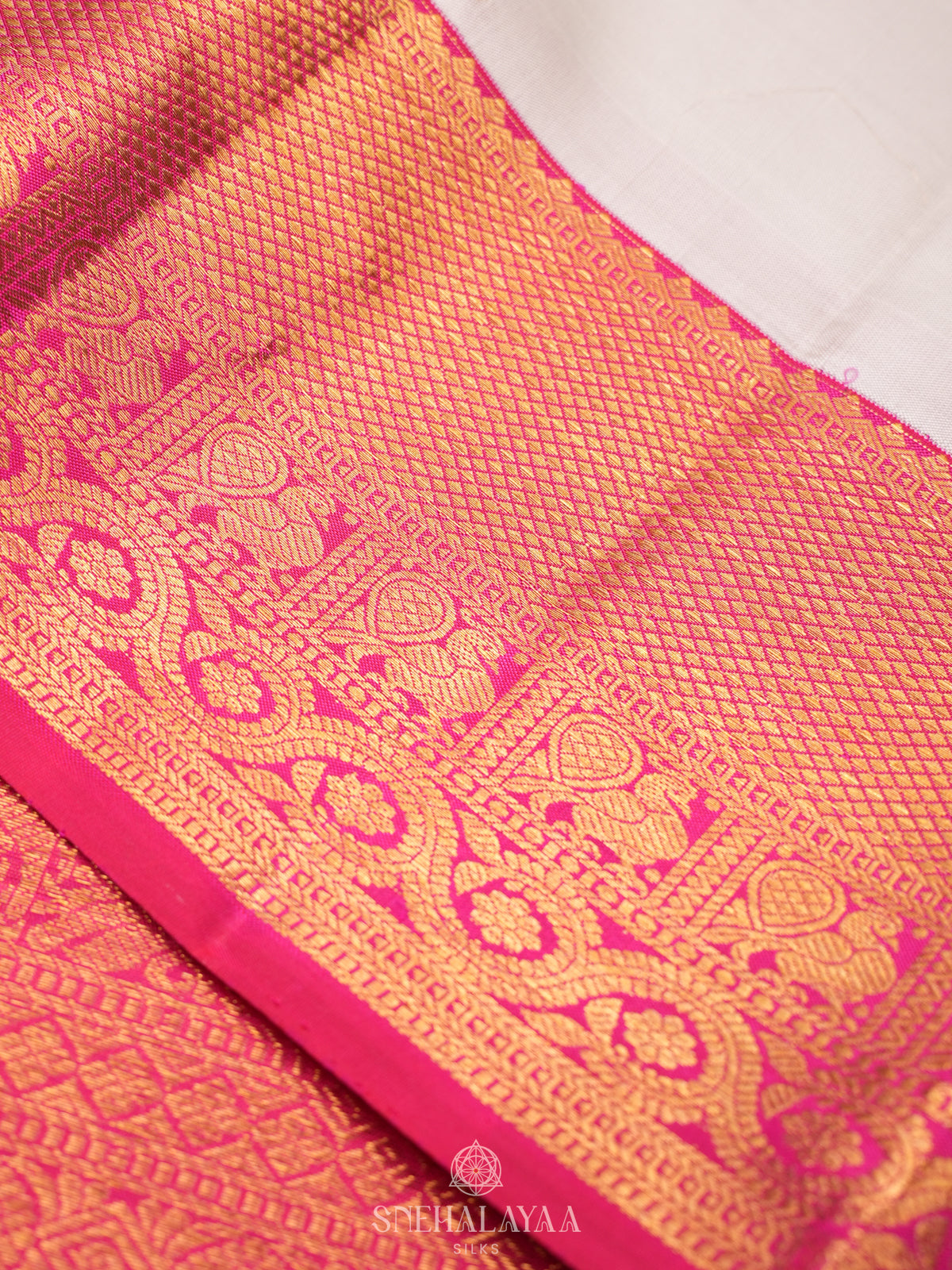 White Kanjivaram Silk Saree