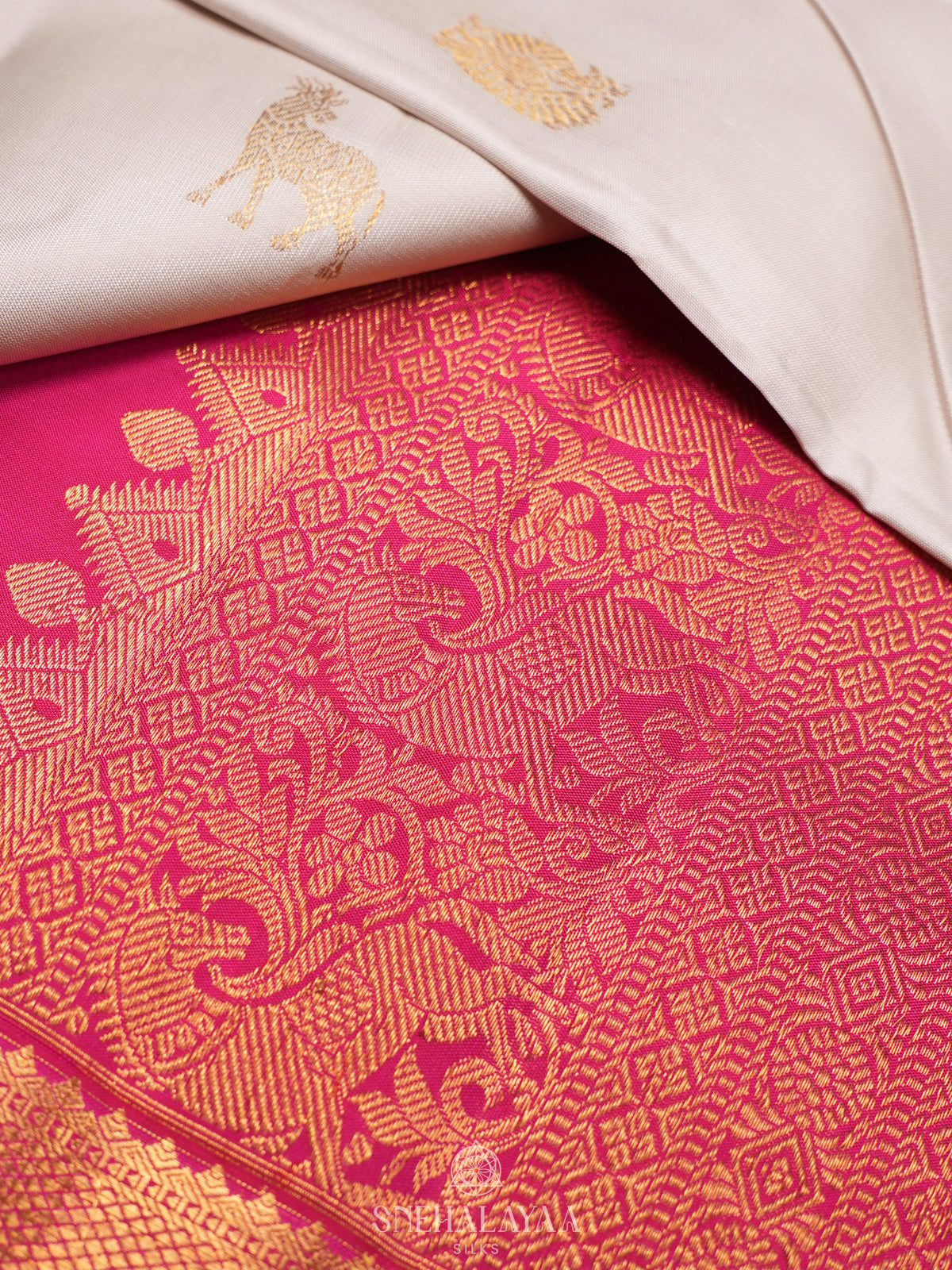 White Kanjivaram Silk Saree
