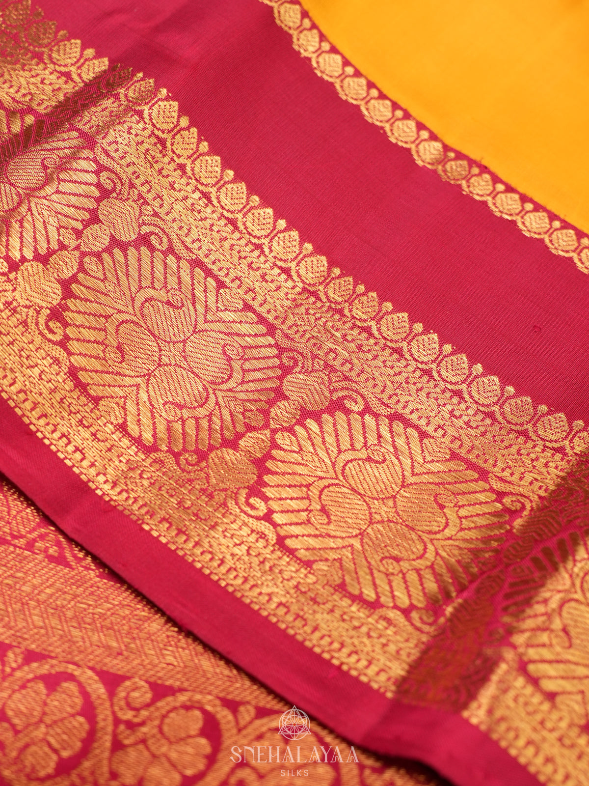 Mango Yellow Kanjivaram Silk Saree