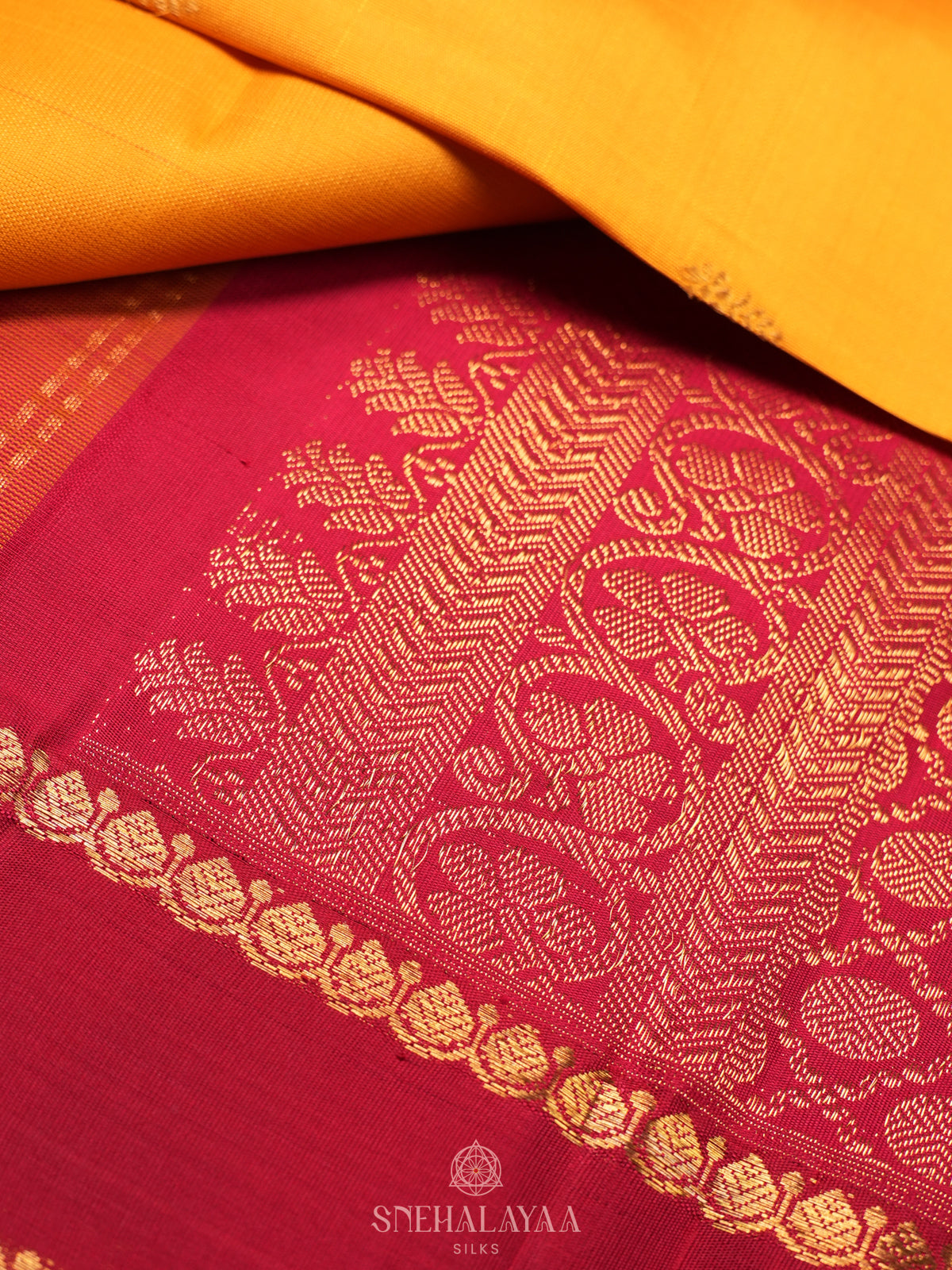Mango Yellow Kanjivaram Silk Saree